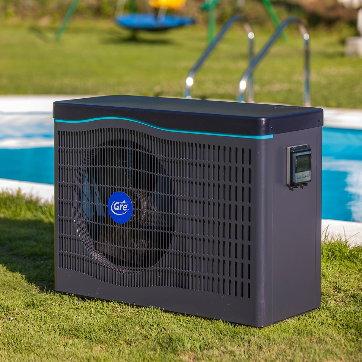 Bomba de calor Full Inverter con conectividad  piscinas de hasta 45 m3 7 KW Gris / Azul-4