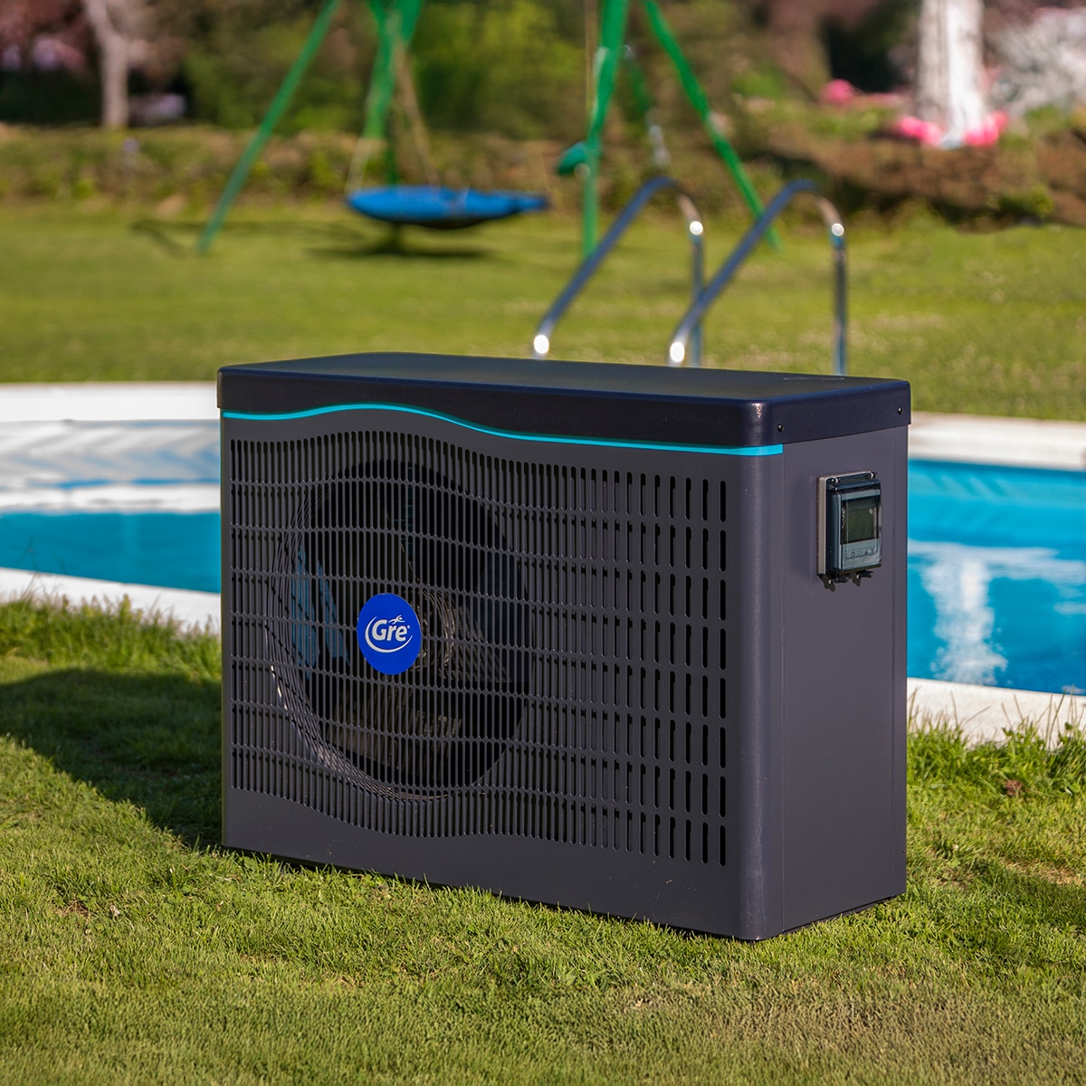 Bomba de calor Full Inverter con conectividad  piscinas de hasta 45 m3 7 KW Gris / Azul-10