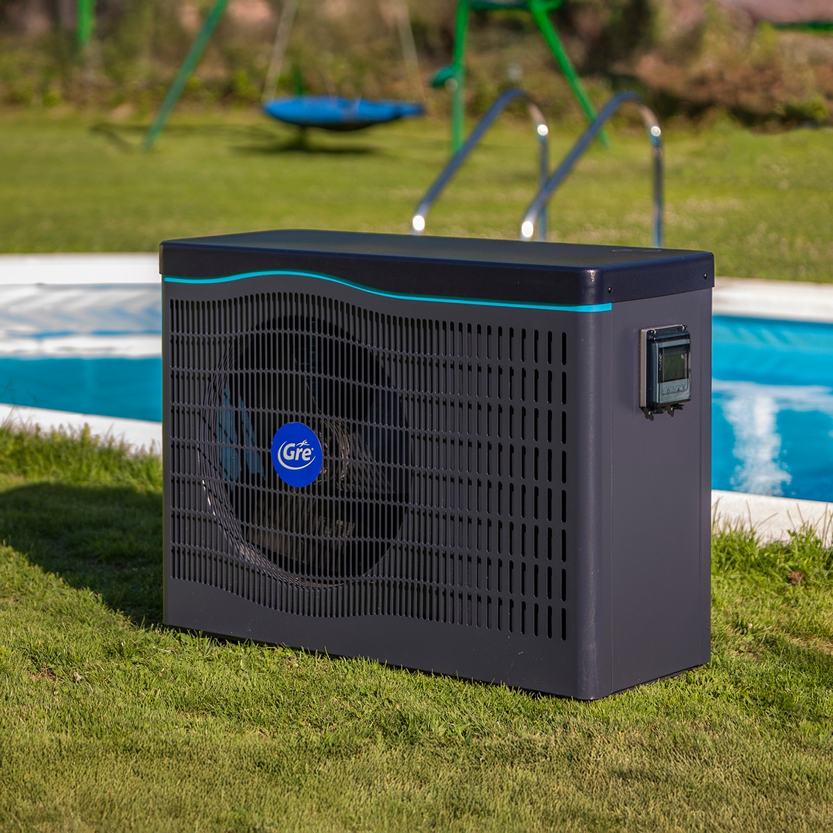 Bomba de calor Full Inverter con conectividad piscinas de hasta 30 m3 5 KW Gris / Azul-10