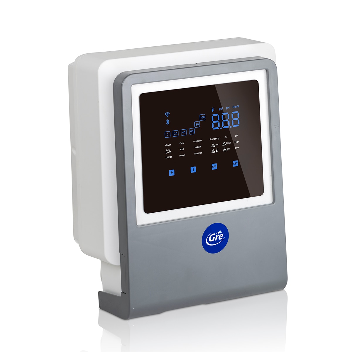 Clorador salino con regulador de pH con conectividad SWC All in one  12g/h  piscinas de hasta 60m3 Gris / Blanco-9