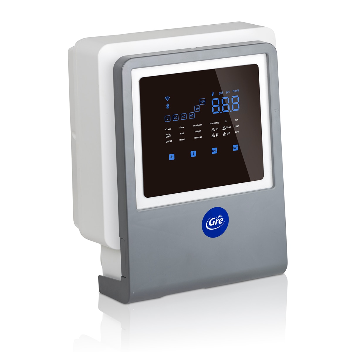 Clorador salino con regulador de pH con conectividad SWC All in one  7g/h  piscinas de hasta 40 m3 Gris / Blanco-9