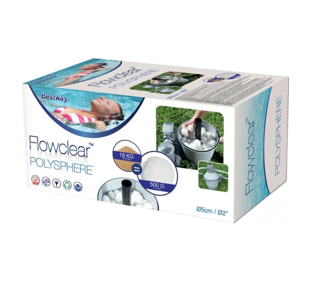 Bolas Filtración Depuradoras Bestway Flowclear 500 g Blanco-4