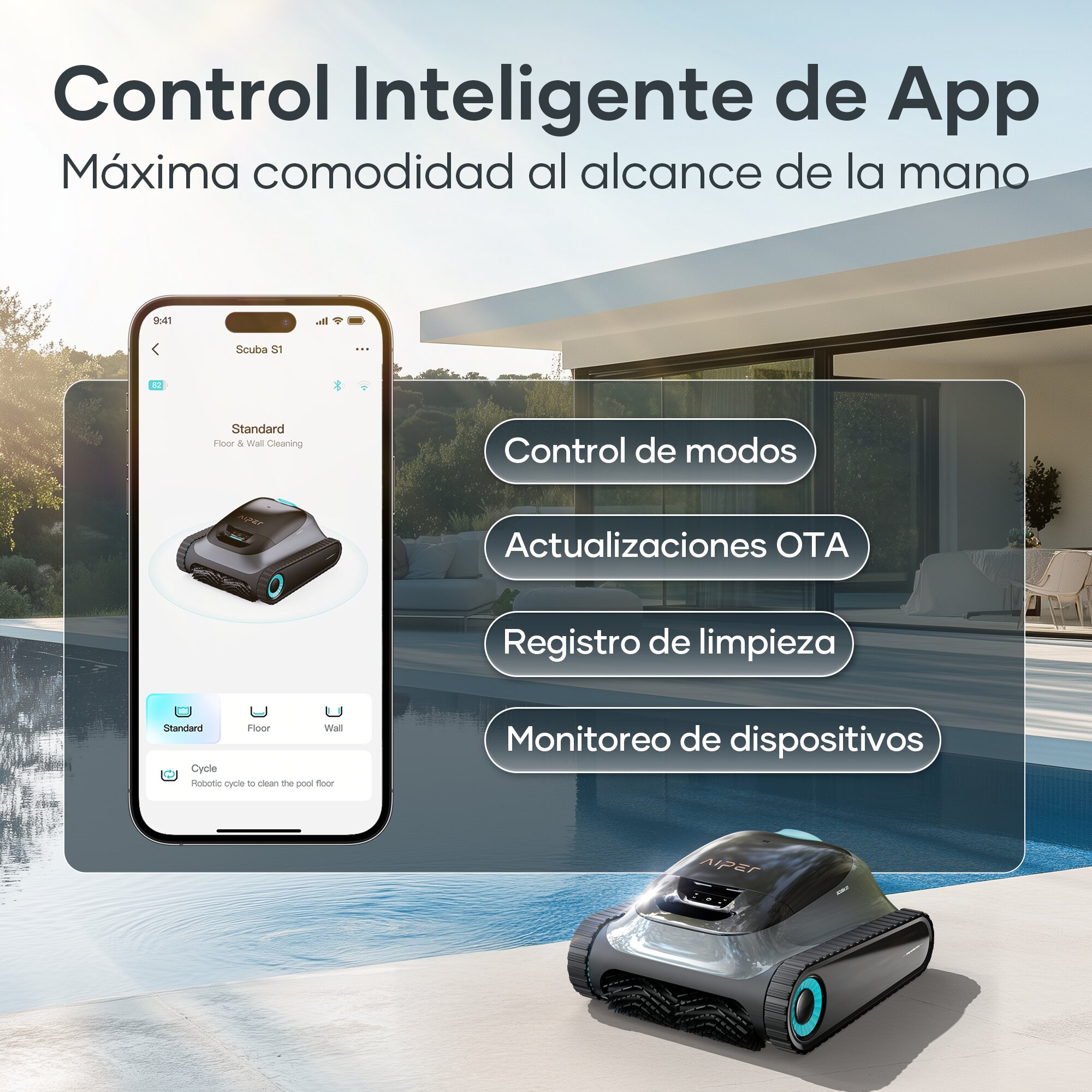 Robot limpiafondos Aiper Scuba S1 inalámbrico Gris-3