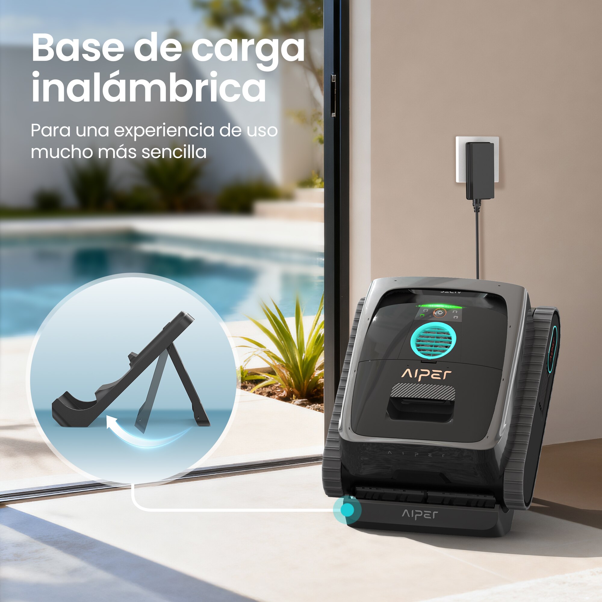 Robot limpiafondos Aiper V3 inalámbrico con IA Gris-12