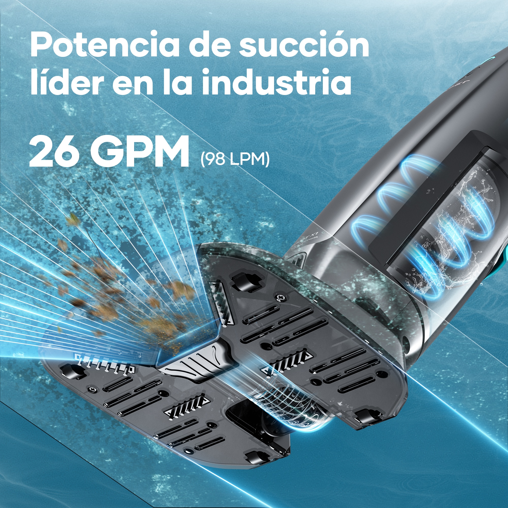 El aspirador inálambrico para piscinas Pilot X1 Gris-6