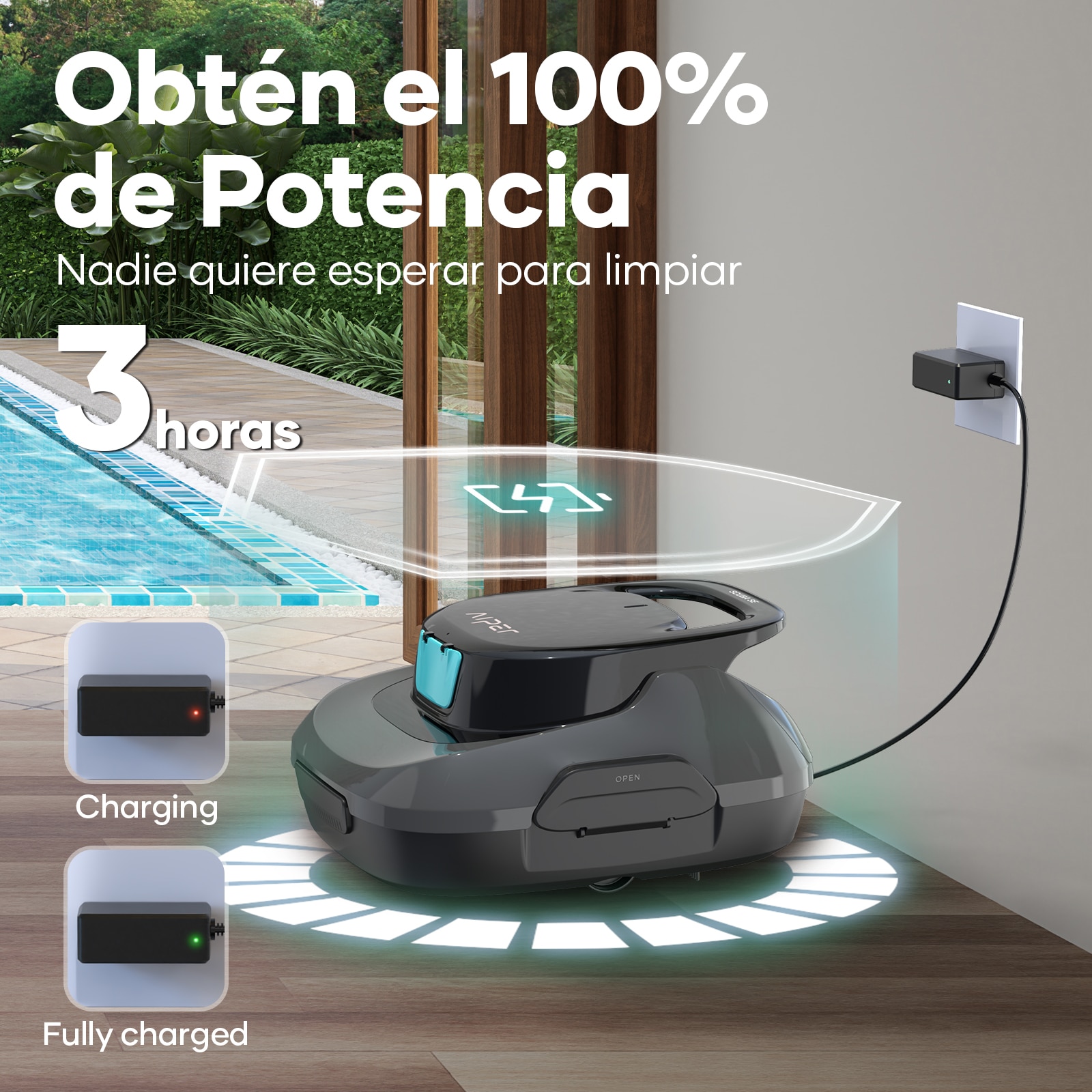Robot limpiafondos inalámbrico Aiper Scuba SE Gris-6