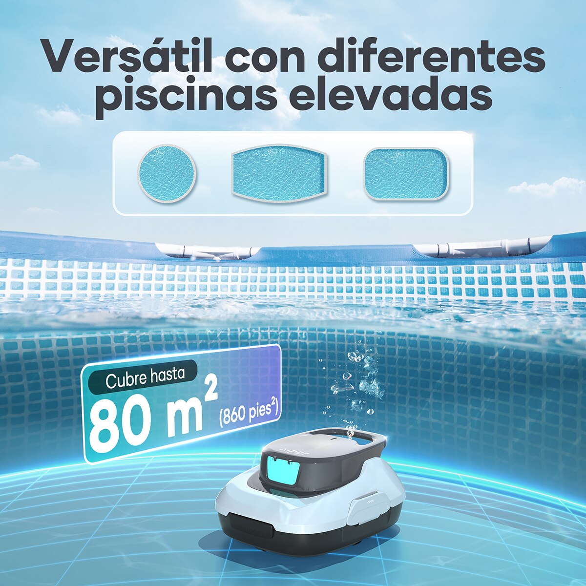 Limpiador Robótico Inalámbrico para piscinas Scuba SE White Blanco-2