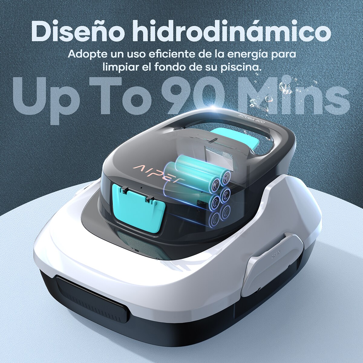Limpiador Robótico Inalámbrico para piscinas Scuba SE White Blanco-3