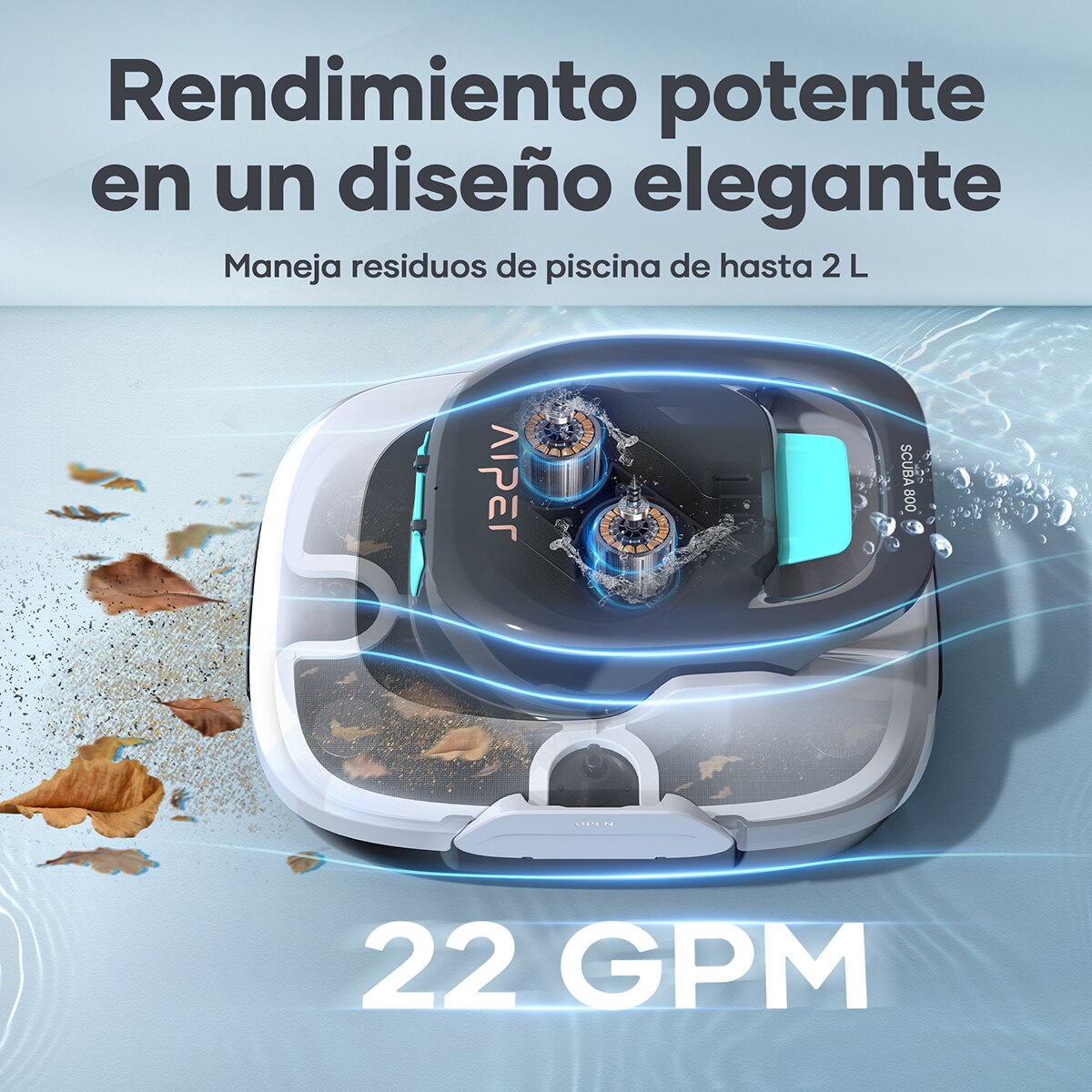 Limpiador Robótico Inalámbrico para piscinas Scuba SE White Blanco-5