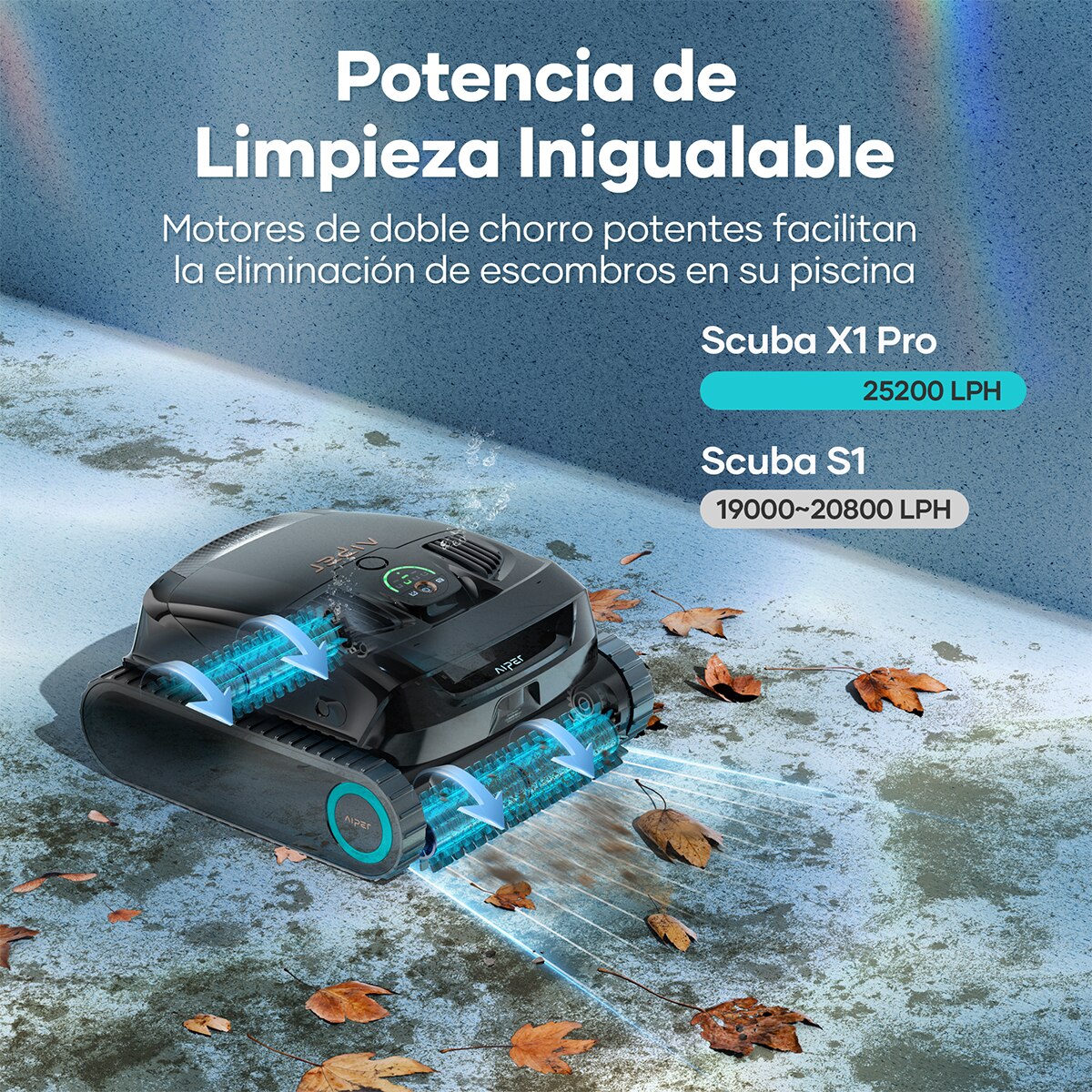 Limpiador Robótico Inalámbrico para piscinas Scuba X1 Pro Gris-6