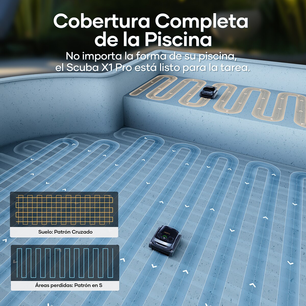 Limpiador Robótico Inalámbrico para piscinas Scuba X1 Pro Gris-7