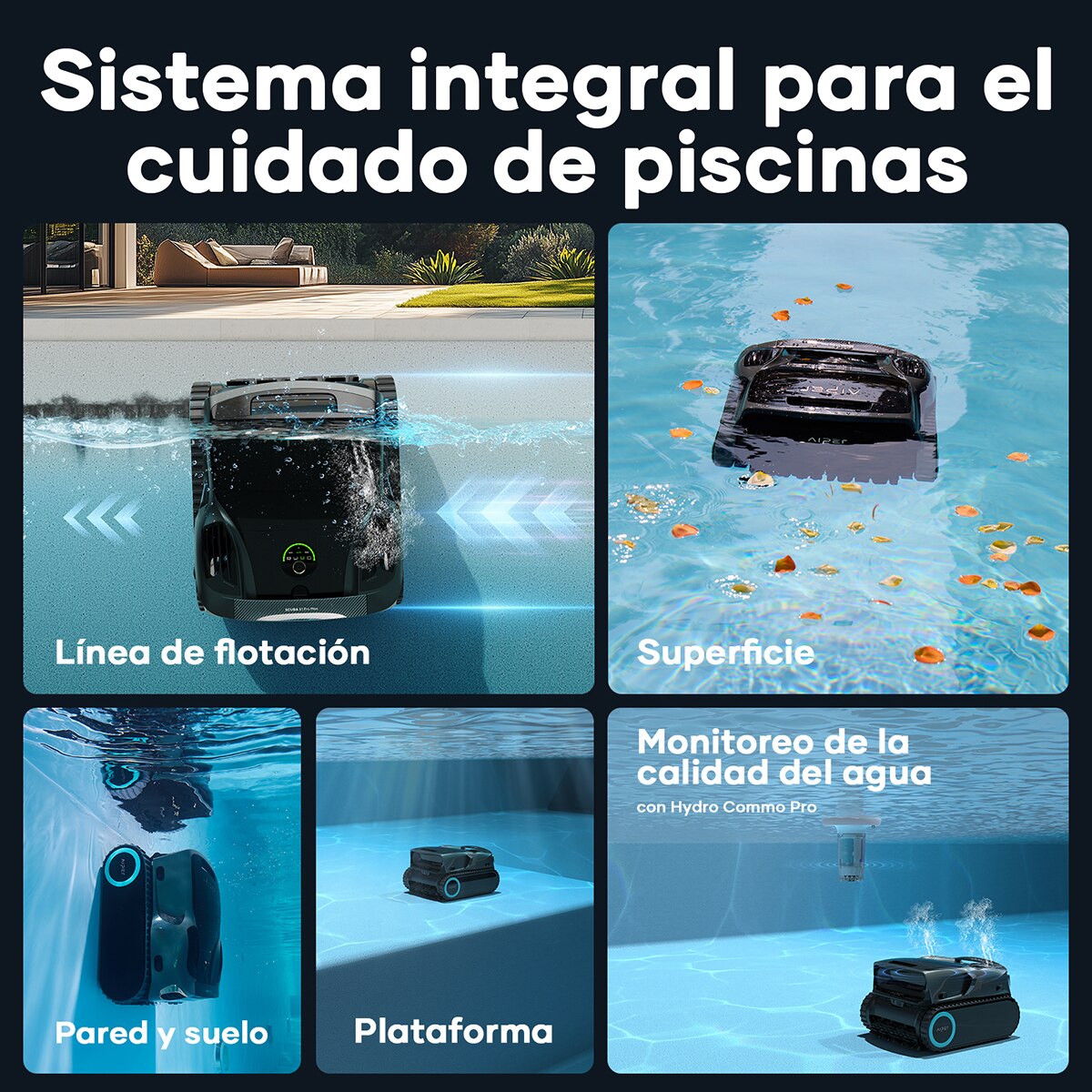 Limpiador Robótico Inalámbrico para piscinas Scuba X1 Pro Max Gris-3