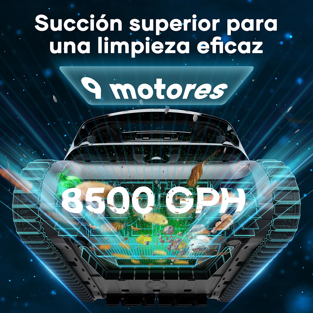 Limpiador Robótico Inalámbrico para piscinas Scuba X1 Pro Max Gris-9