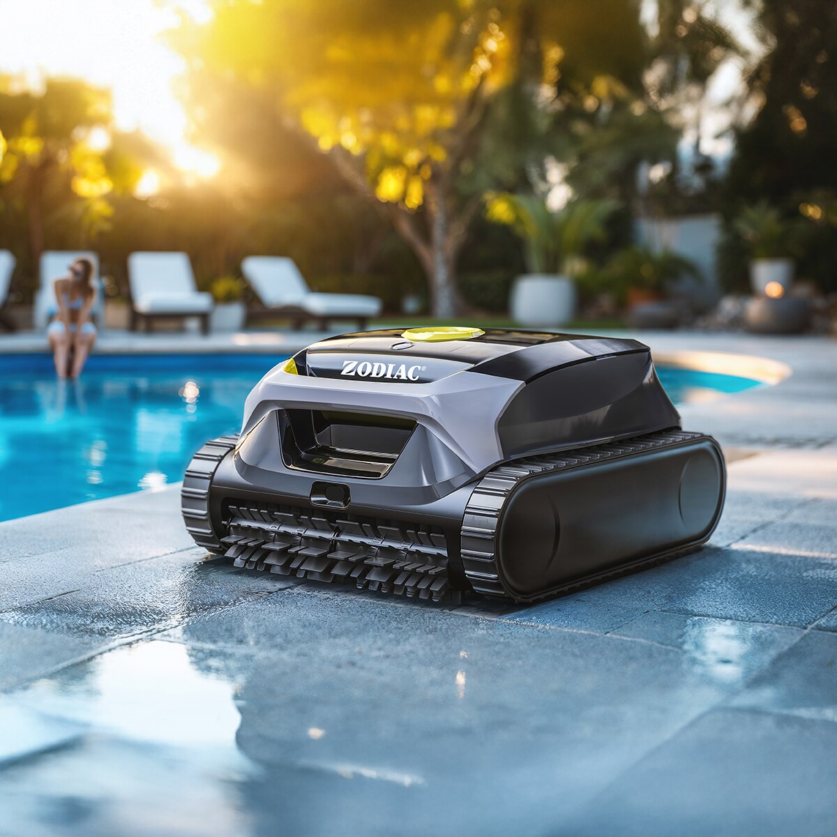 Robot Freedom Lite Zodiac batería con doble filtro para piscinas hasta 15x5m Gris / Amarillo-7