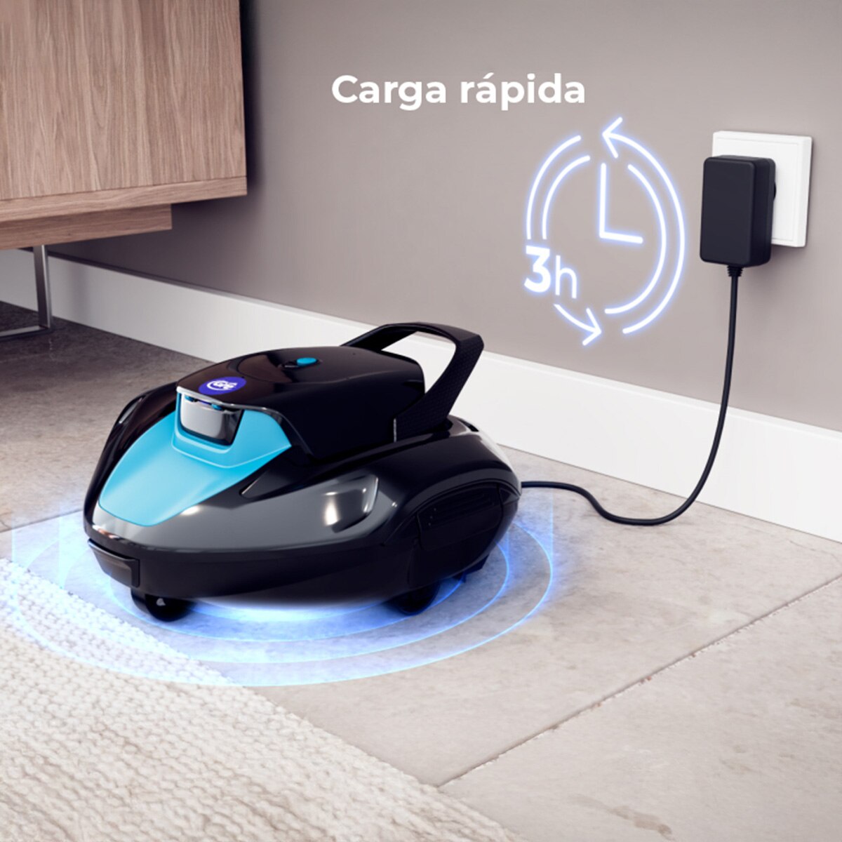 Robot a batería recargable para piscinas elevadas Gris / Azul-11