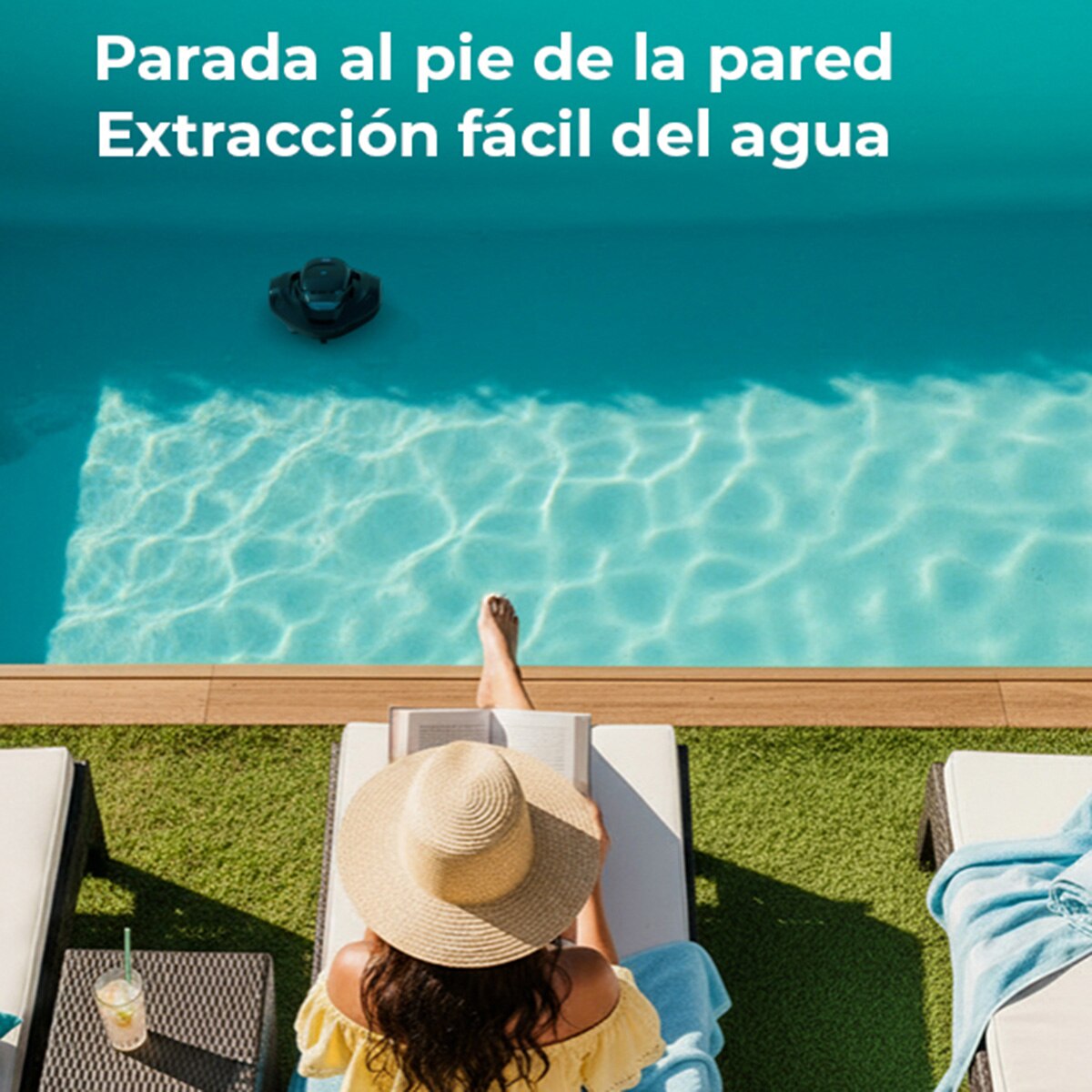 Robot a batería recargable para piscinas elevadas Gris / Azul-13
