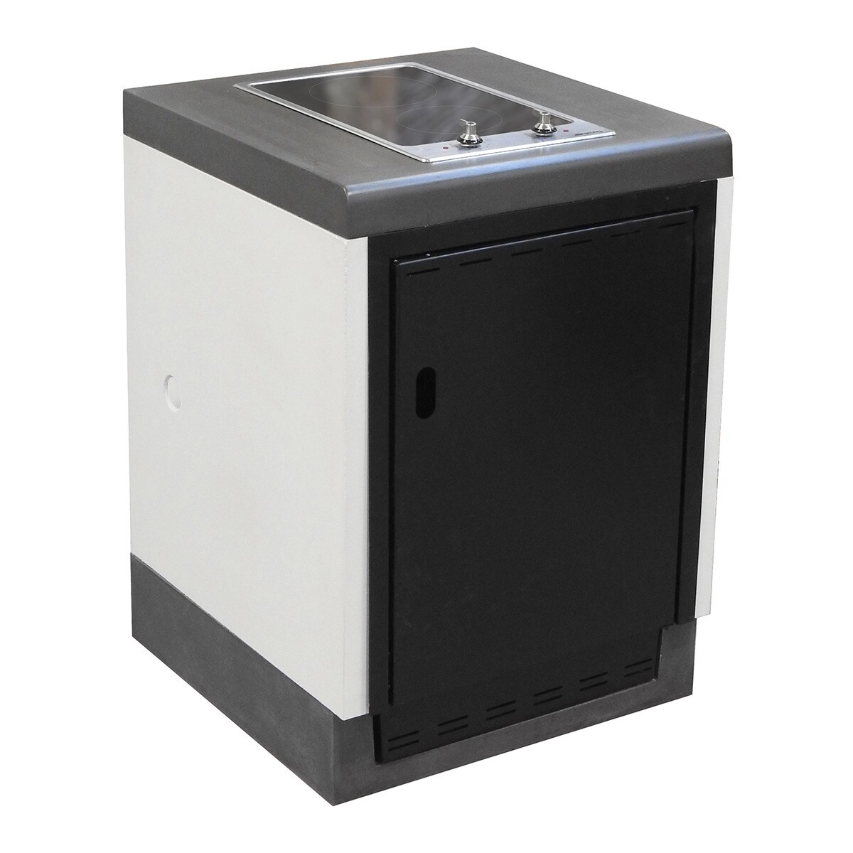 Módulo de Bancada Tuozi Kitaway [F] 61 Vitrocerâmica com Porta Domo Branco / Preto-2