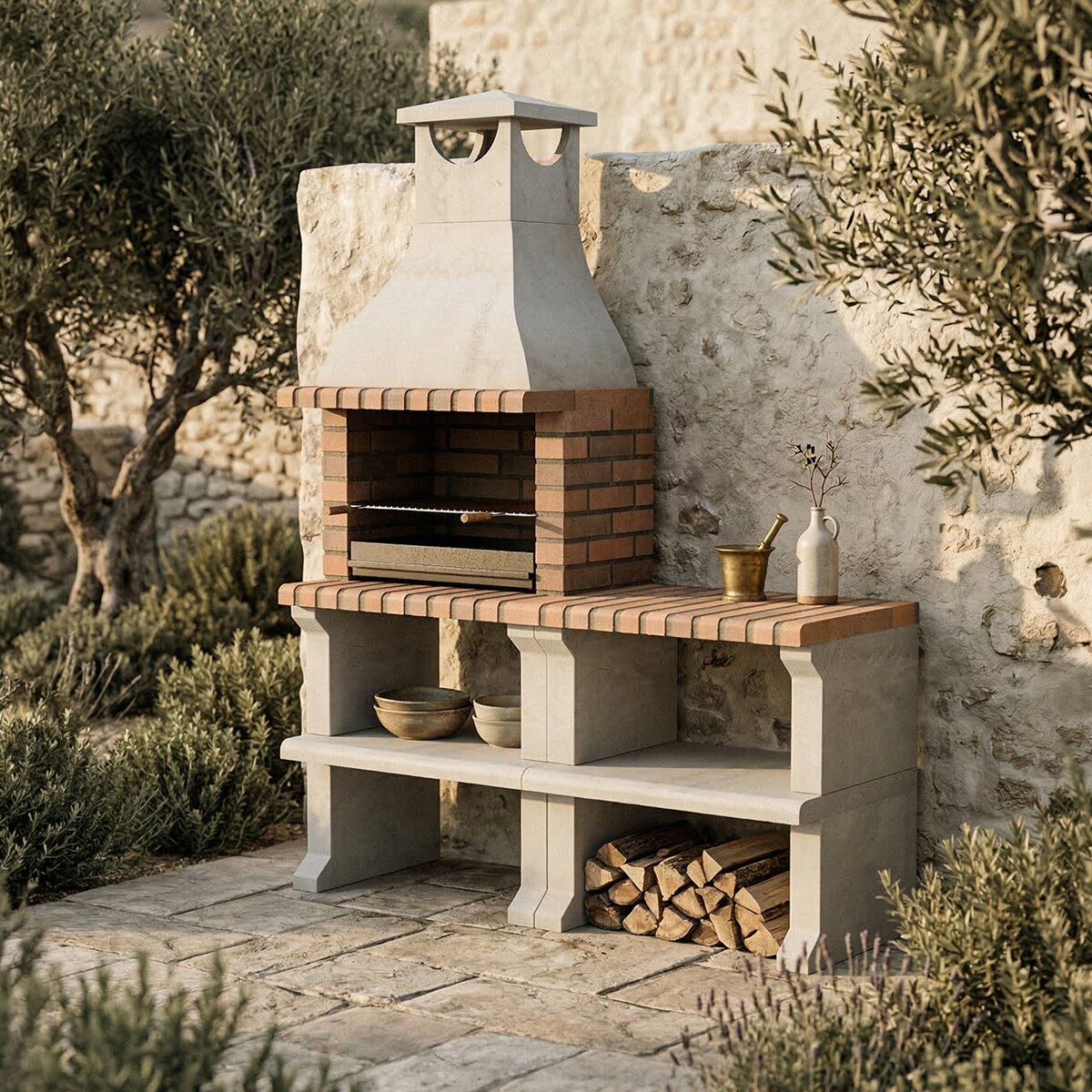 Barbacoa de obra Ragusa Plus P1 Terracota-2