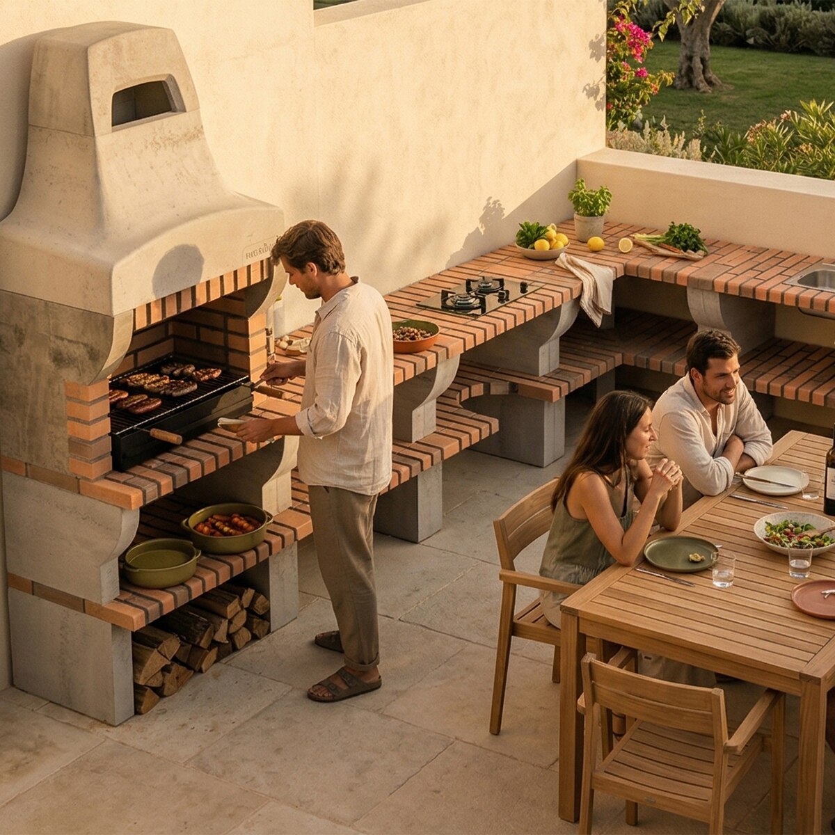 Barbacoa Obra Movelar Carb-Len Palermo C/ Brasero Ladrillo Terracota Terracota-3