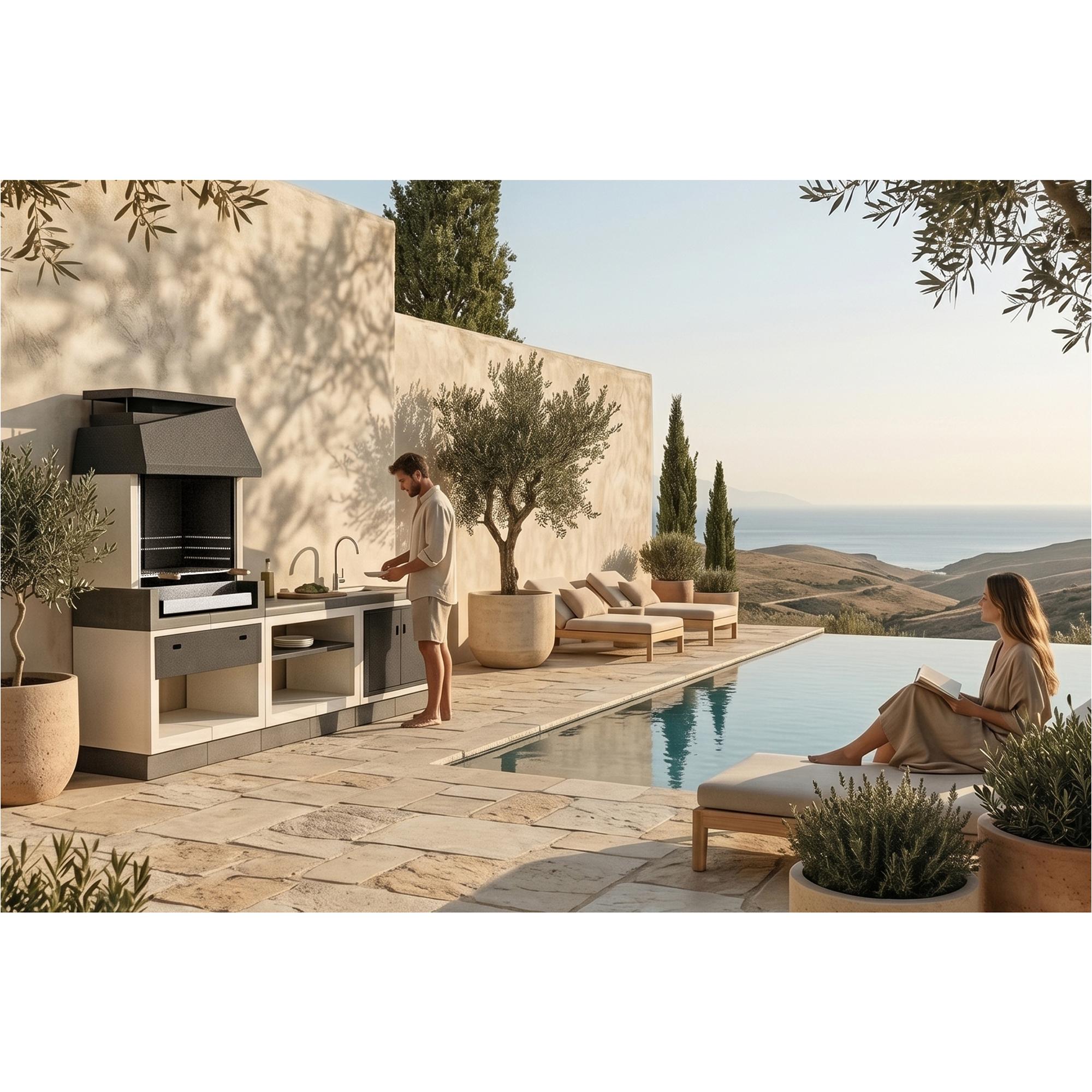 Barbacoa Tuozi Kitaway Otte [F] 84 Acero Inoxidable Domo Gris-2