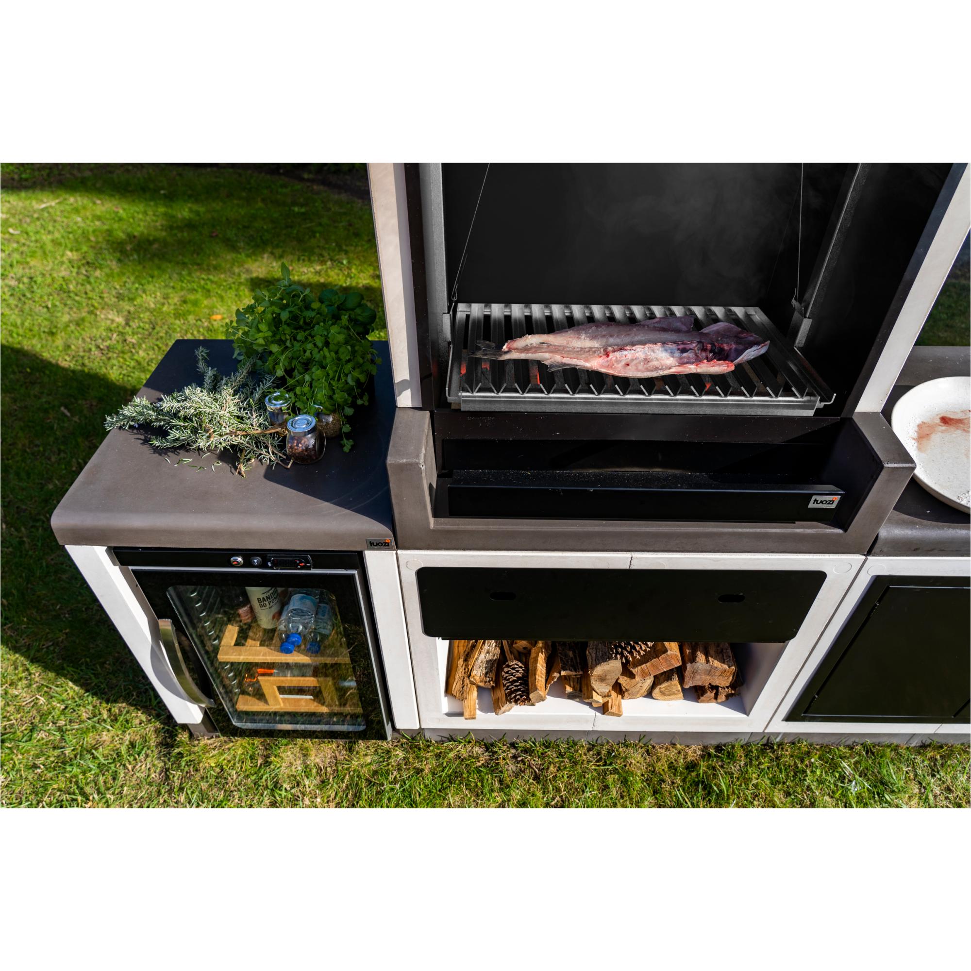 Barbacoa Tuozi Kitaway Otte [F] 84 Parrilla Argentina Acero Inoxidable Domo Gris-4
