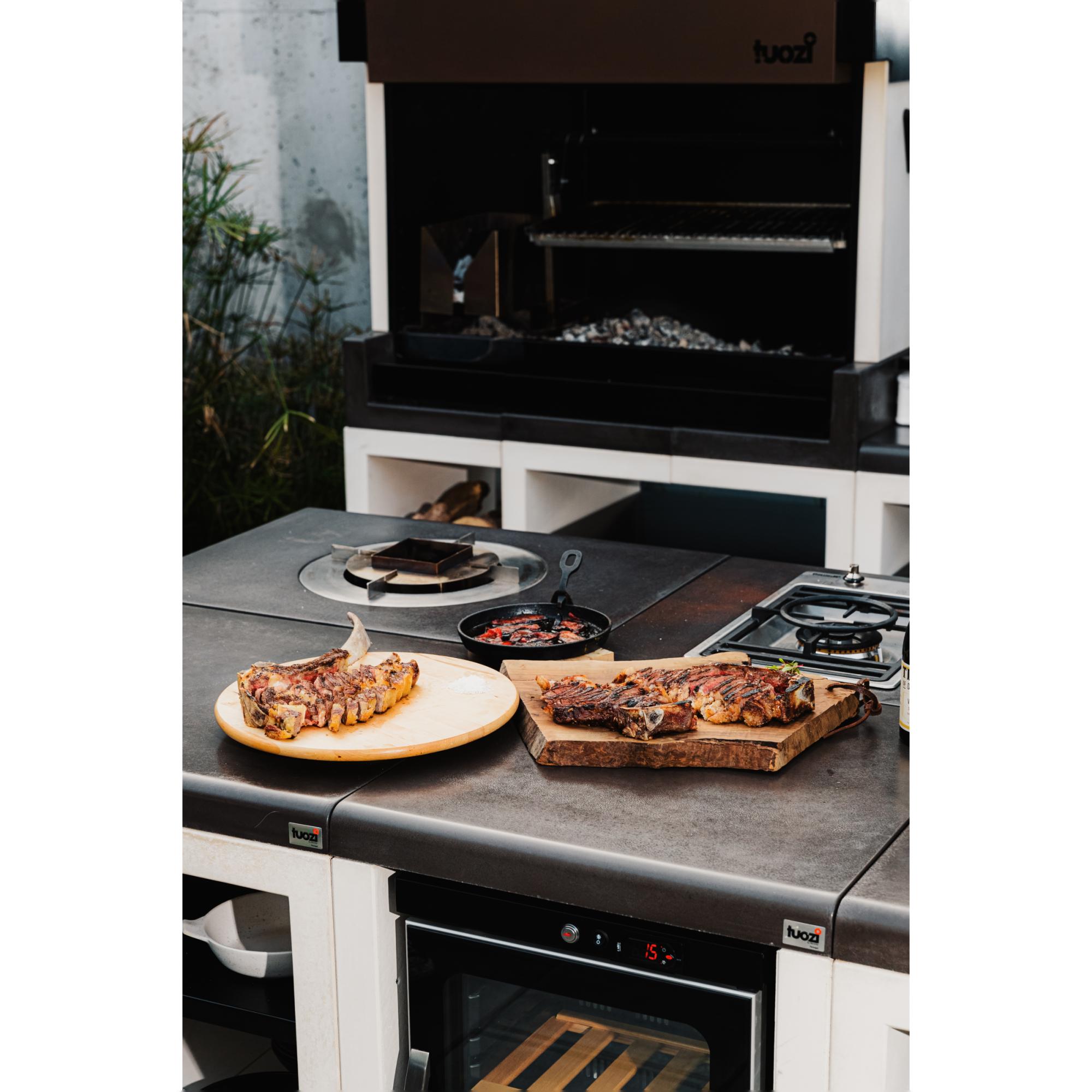 Barbacoa Tuozi Kitaway Argentino Xl [F] 126 C/ Brasero Lateral De Leña Domo Gris-2