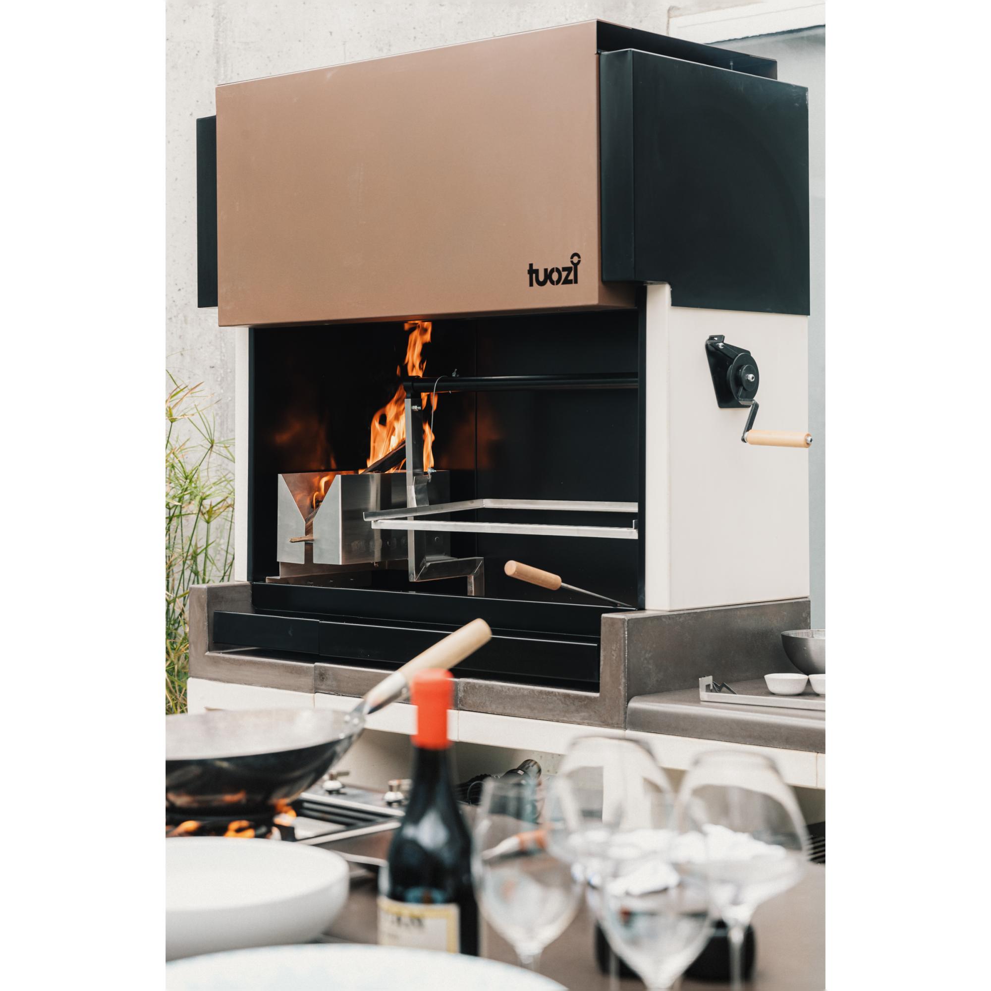 Barbacoa Tuozi Kitaway Argentino Xl [F] 126 C/ Brasero Lateral De Leña Domo Gris-4