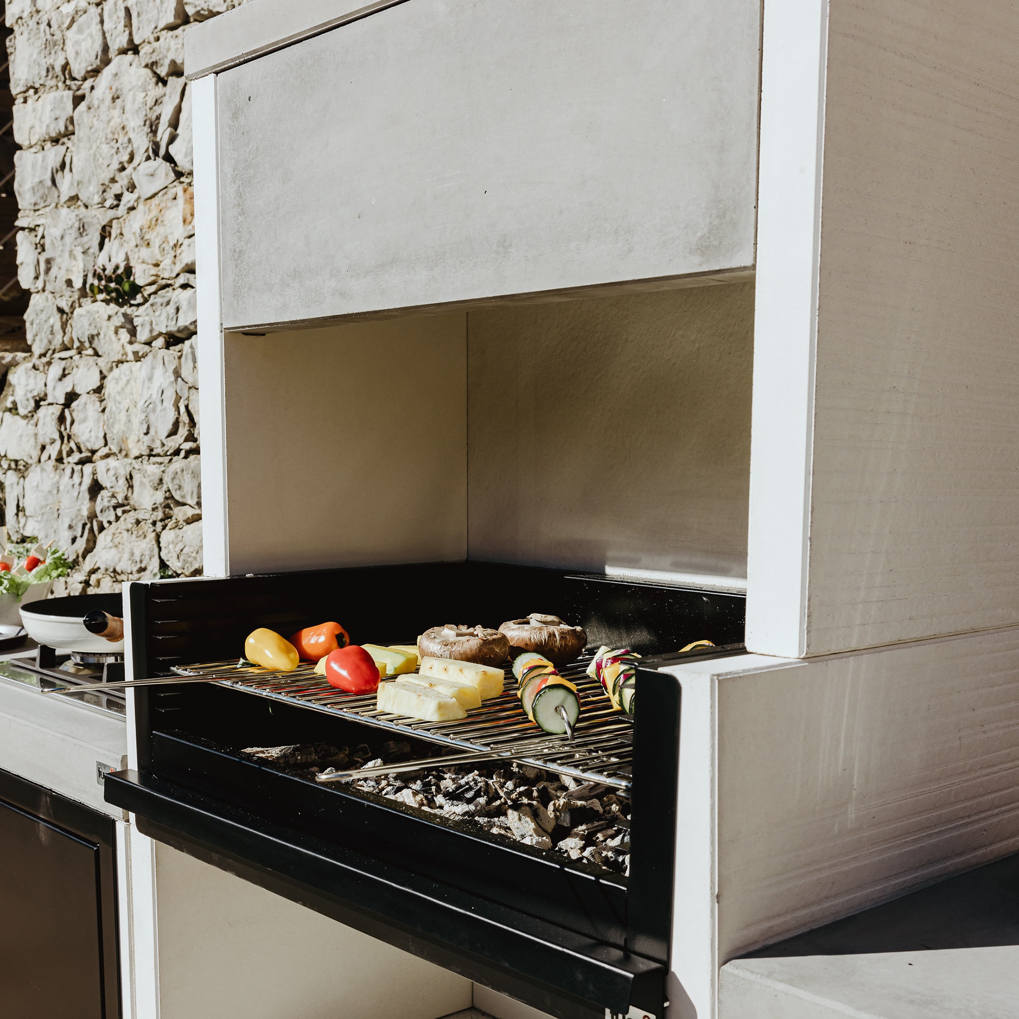Barbacoa de obra Venit Flex Hotte Gris-2