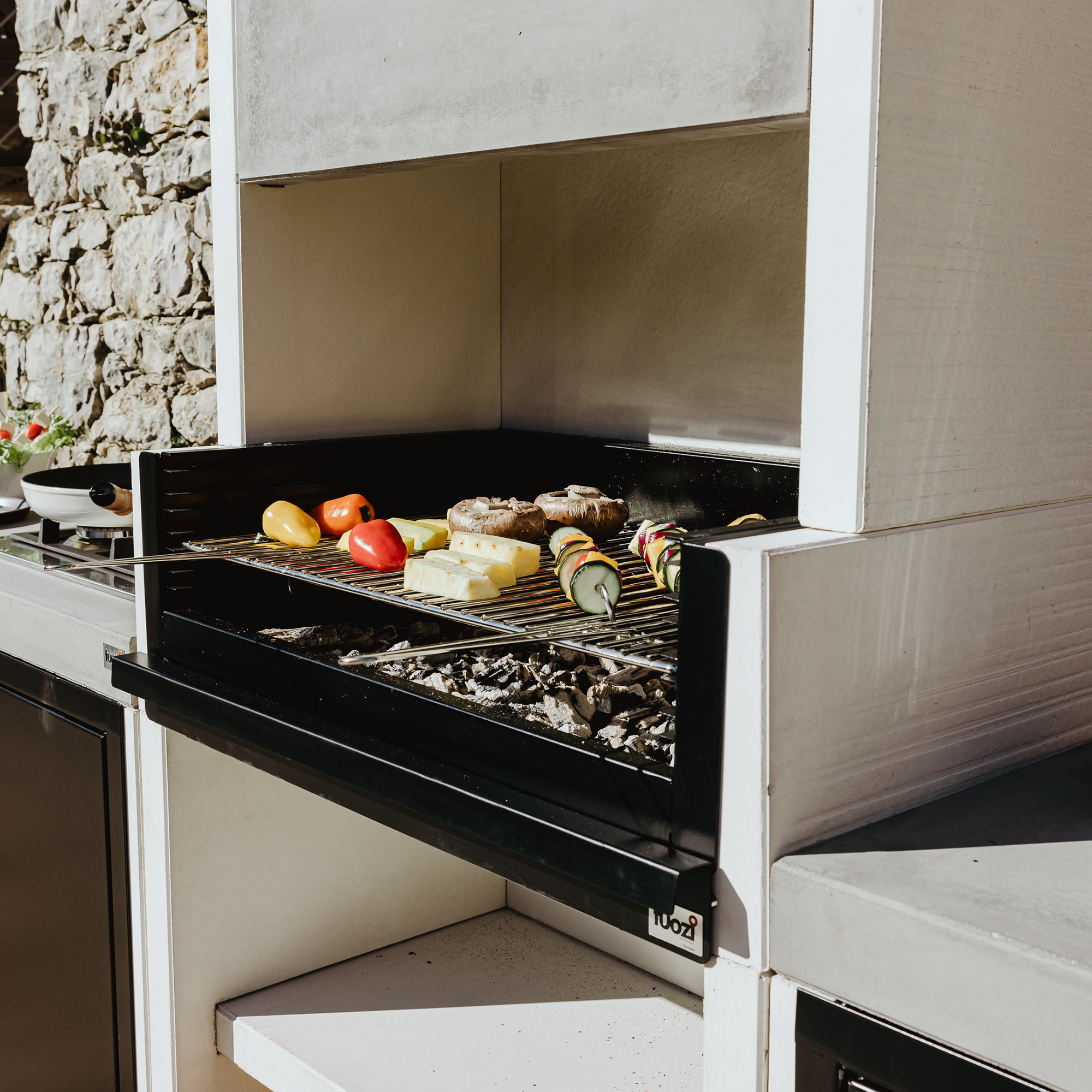 Barbacoa de obra Venit Flex Plus Hotte Gris-2