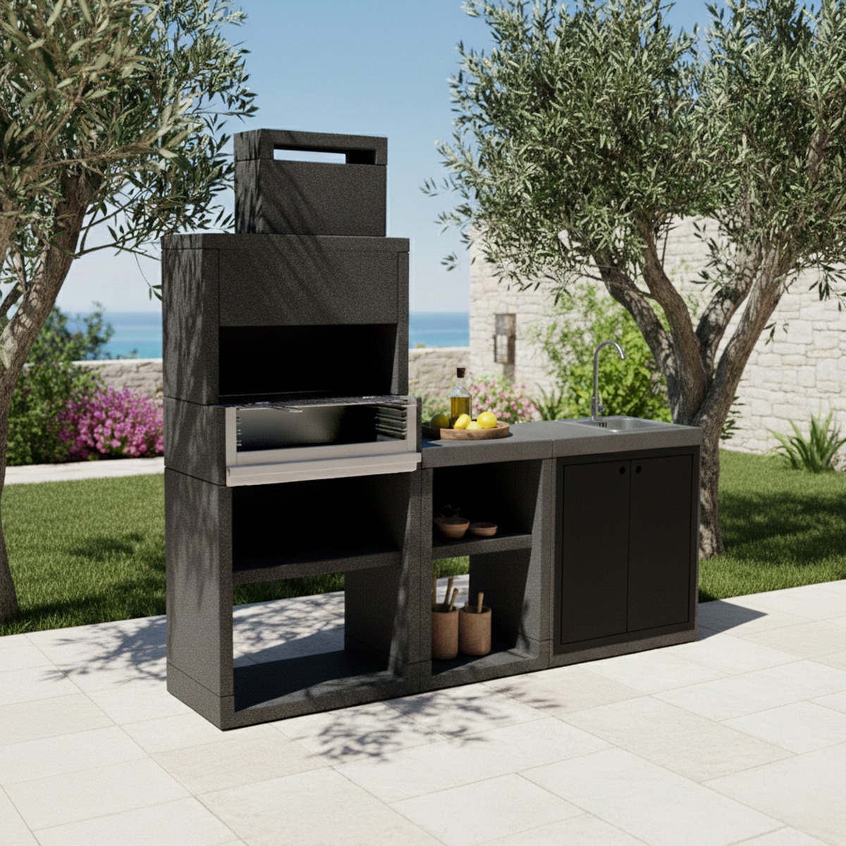 Barbacoa de obra Black Venit Pack 2 Gris-2