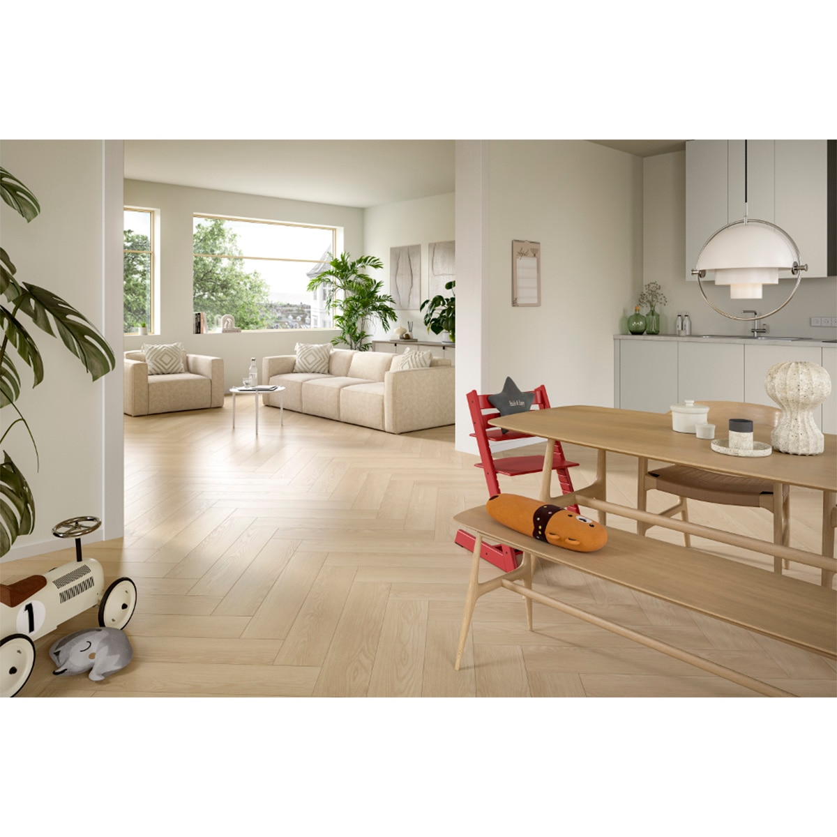 Suelo Laminado Espiga 8/32 Roble Baronia Sand Herringbone EL2133 1,97 m² Roble Baronia Sand-3