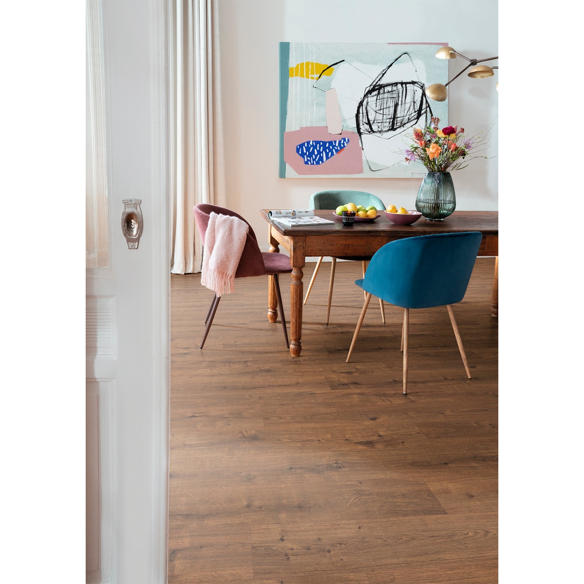Suelo Laminado Classic Aquaclic 8/32 Roble Dunnington Oscurl EL2103 1,99 m² Roble Dunnington Oscuro-3