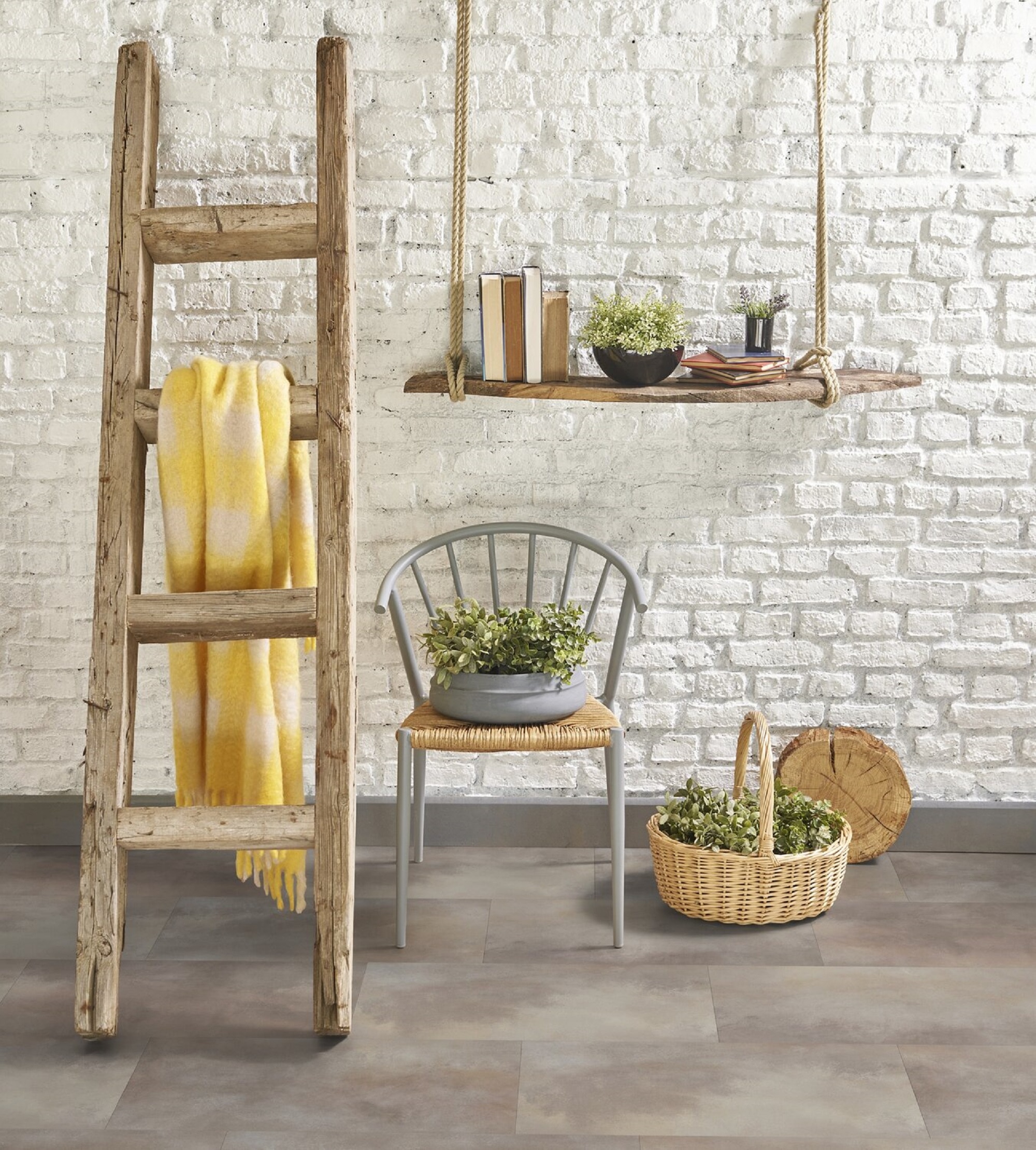 Suelo Vinílico Click Virtuo 399 x 730 mm - 2,04 m² Acuarela Taupe-3