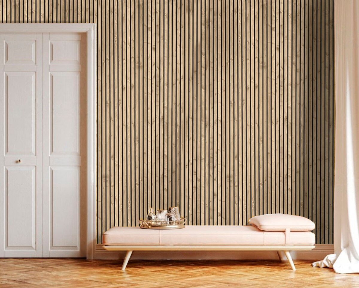 Painel Acústico + Ripas de Pinheiro Envernizado Mate - Caixa de 2 Unid. Madeira-4