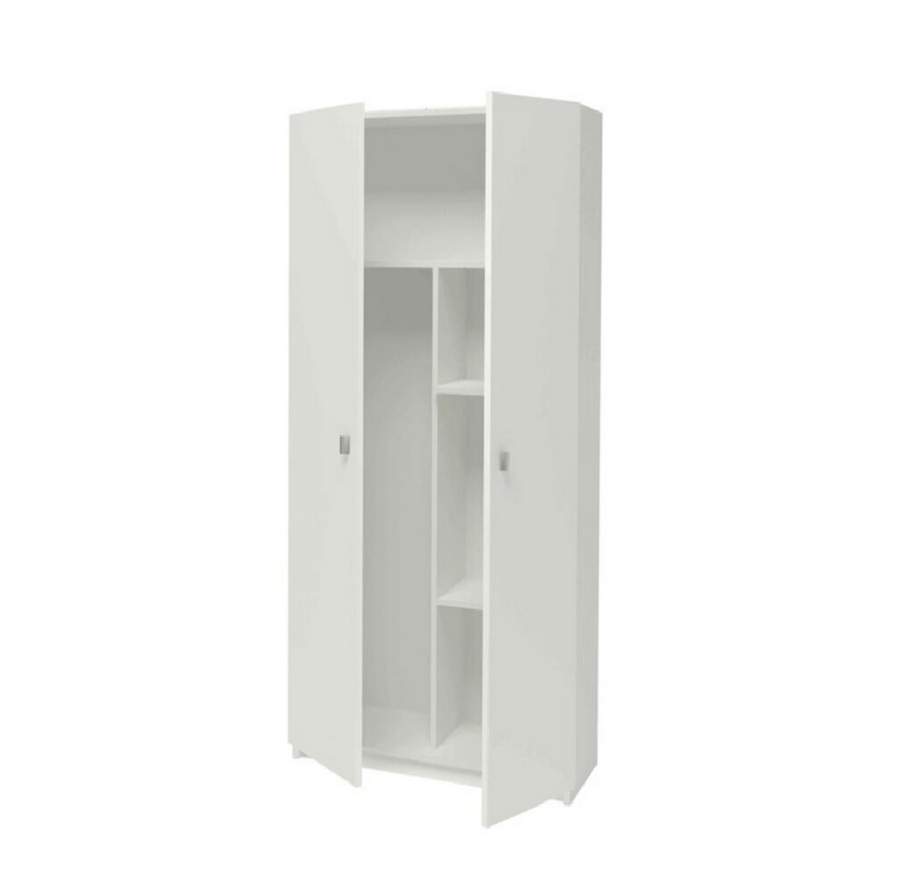 Armário Multiusos Melamina 2P com Vassoureiro Branco-2