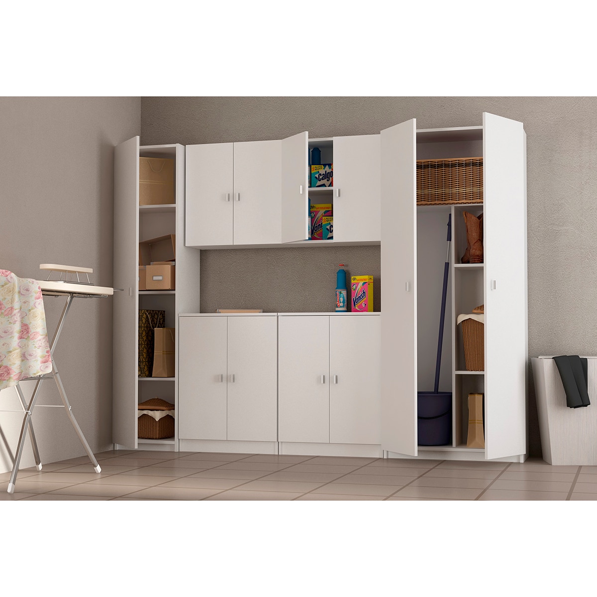 Armário Multiusos Melamina Pendurar 2P Branco-6