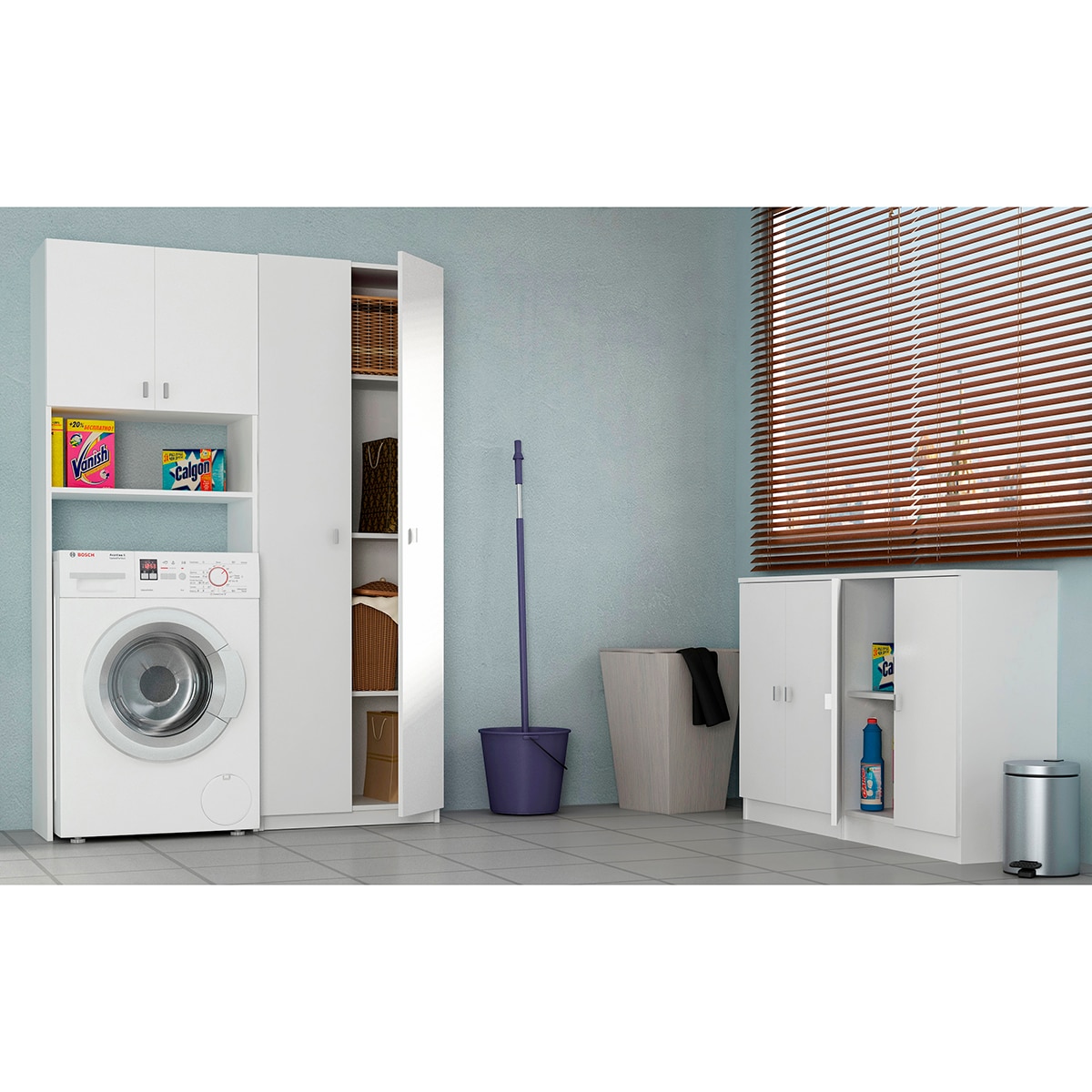 Armário Multiusos Melamina 2P Branco-6