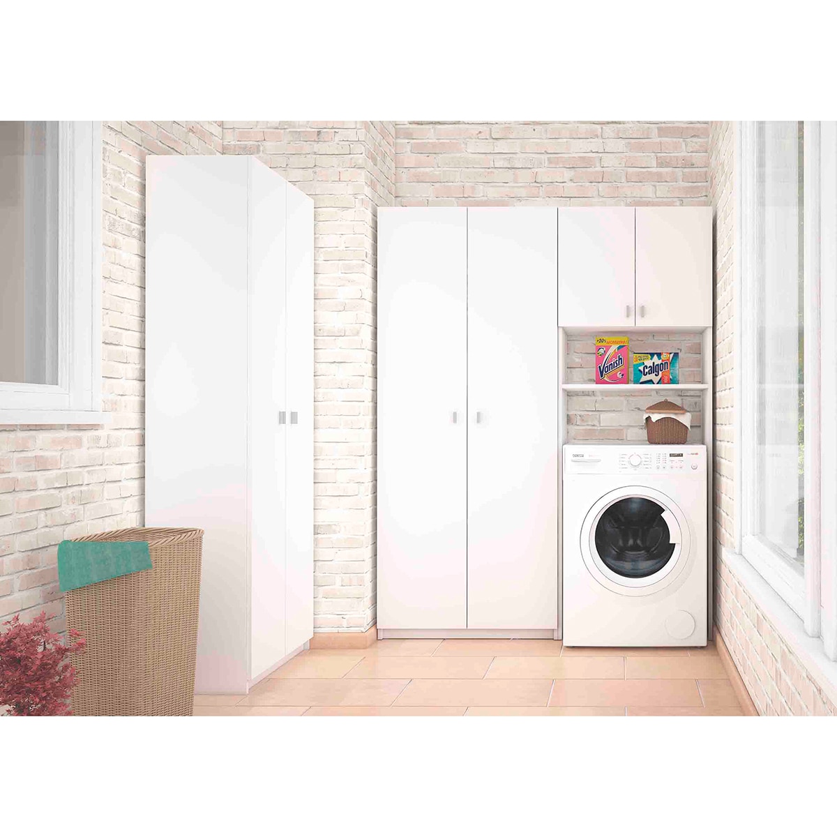 Armário Multiusos Melamina 2P Branco-8