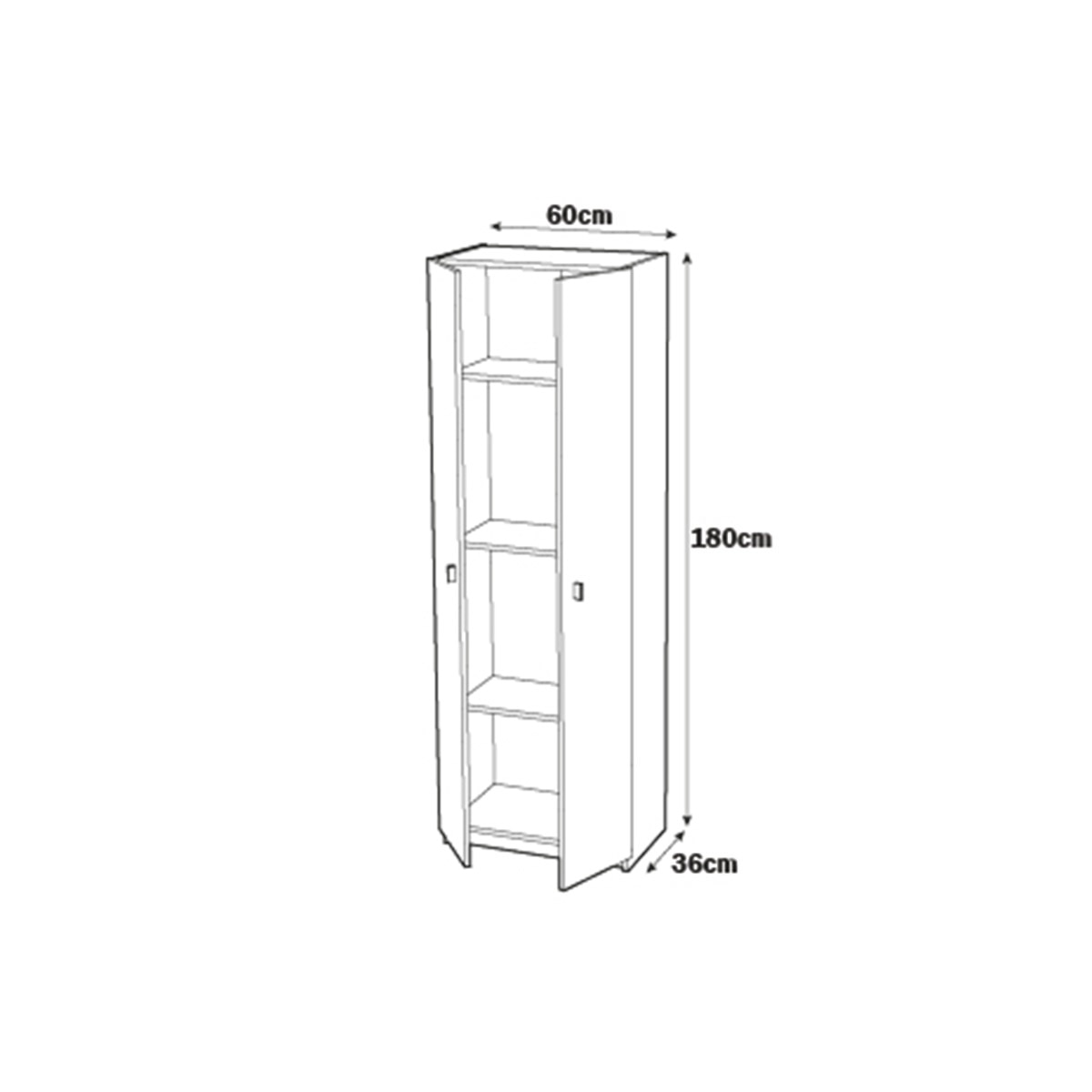 Armário Multiusos Melamina 2P Branco-9