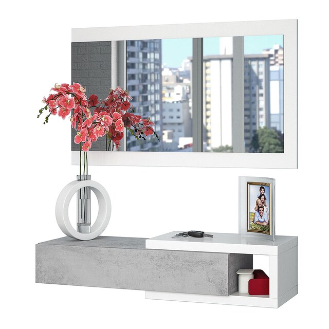 Imagen 0 de Recibidor Noon 1 Balda + 1 Cajón y Espejo Rectangular