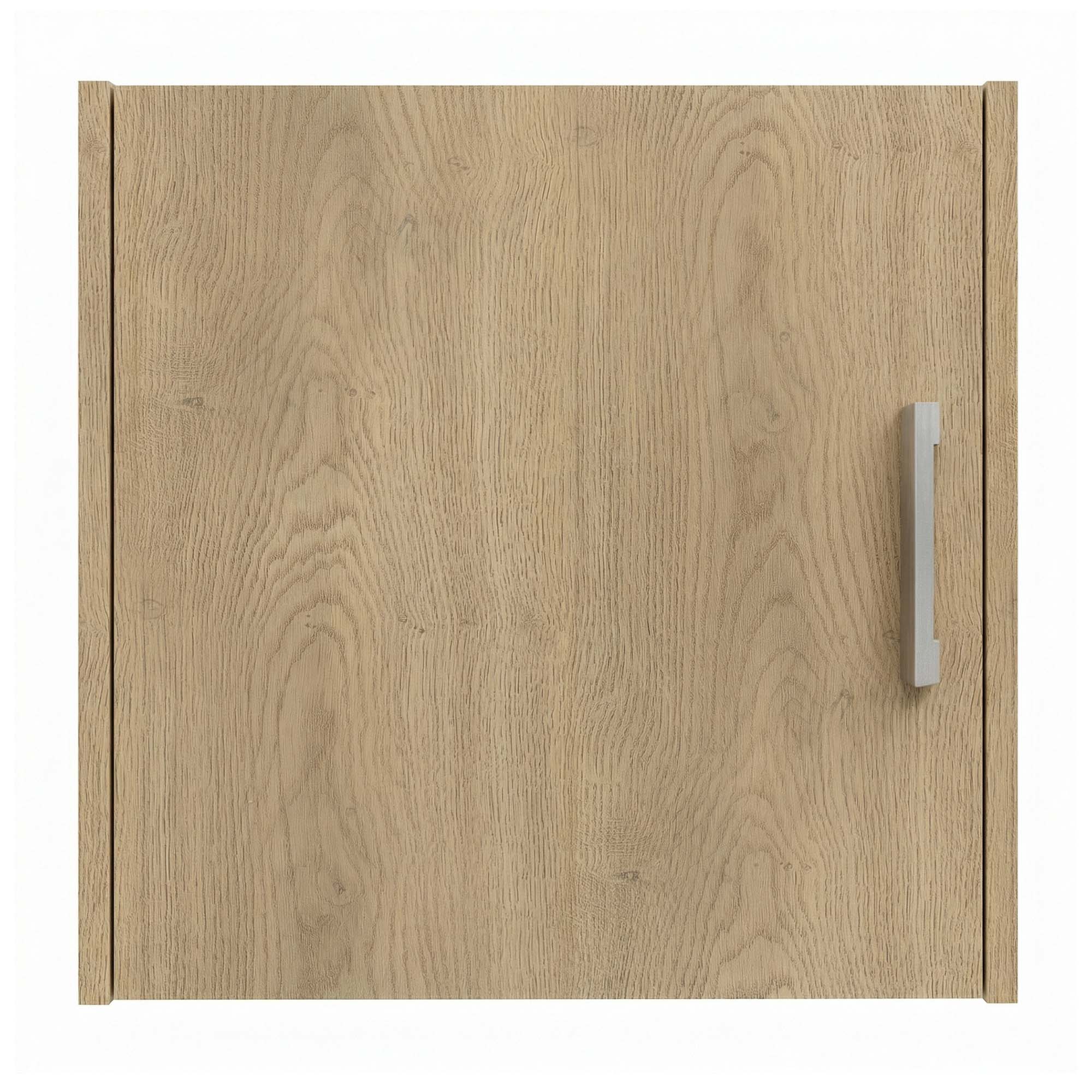Módulo Alto Mueble Lavadora con almacenamiento de melamina blanca mate Roble-2