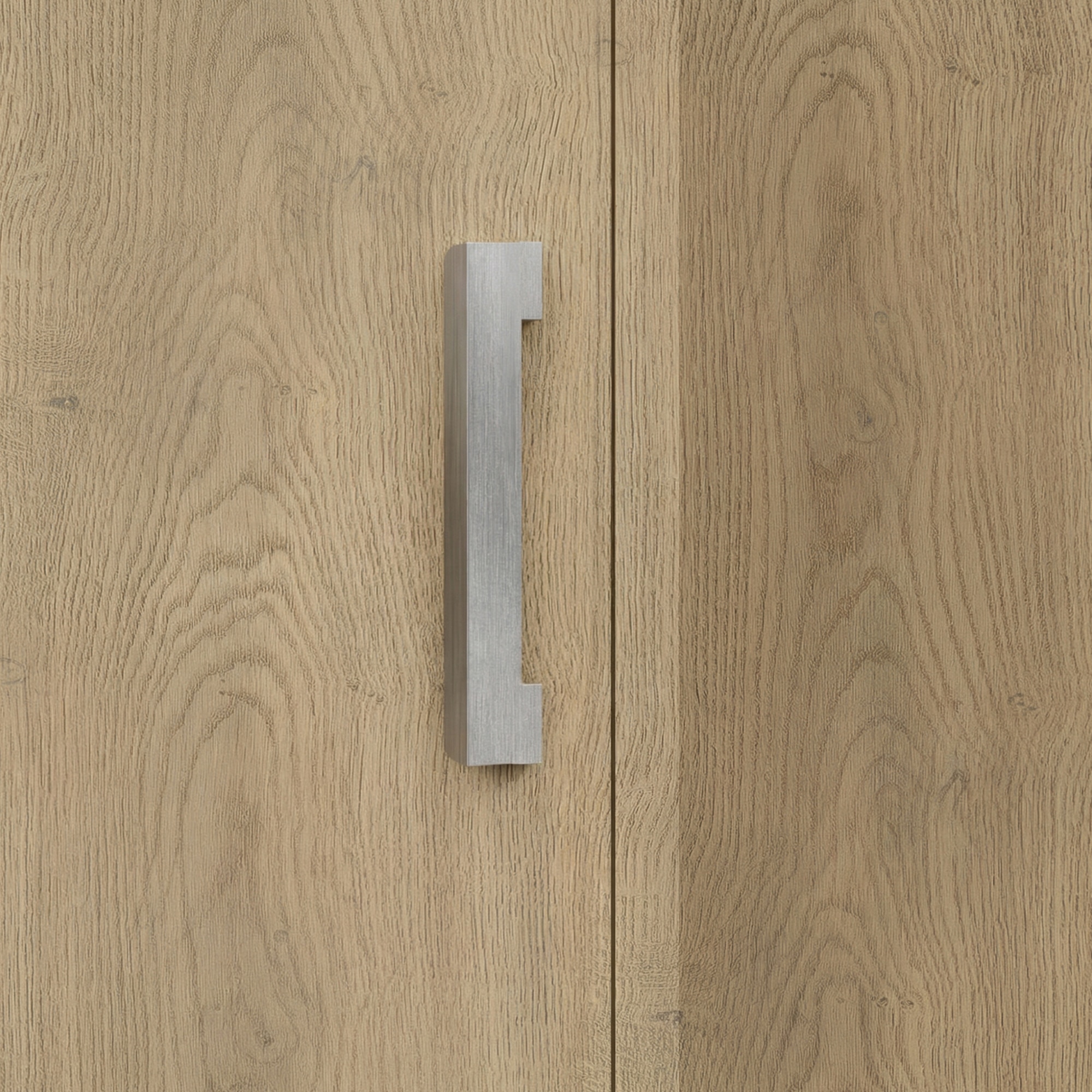 Módulo Alto Mueble Lavadora con almacenamiento de melamina blanca mate Roble-4