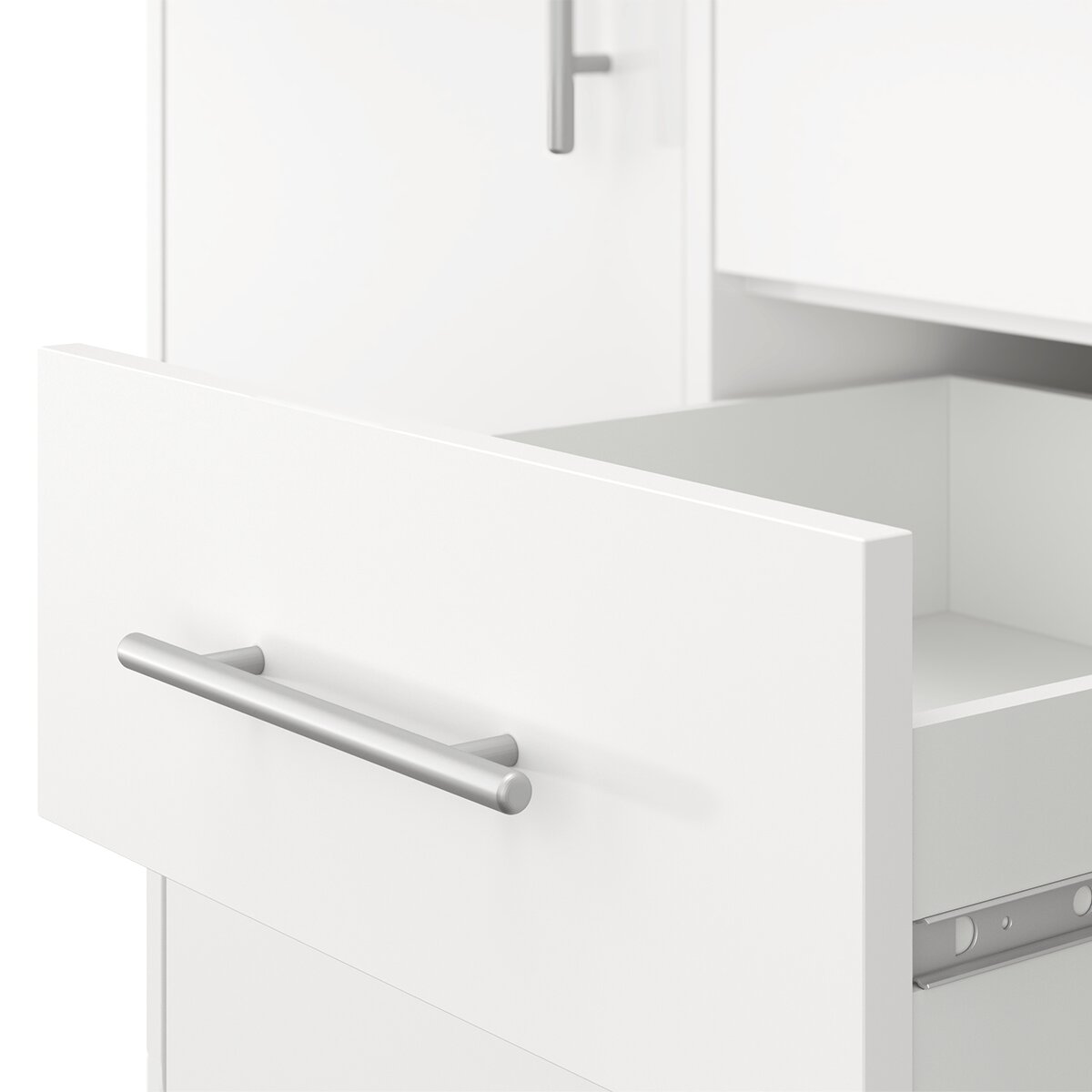 Armario Ropero 3 Puertas Abatibles + 5 Cajones - Blanco 130 x 200 cm Blanco-7