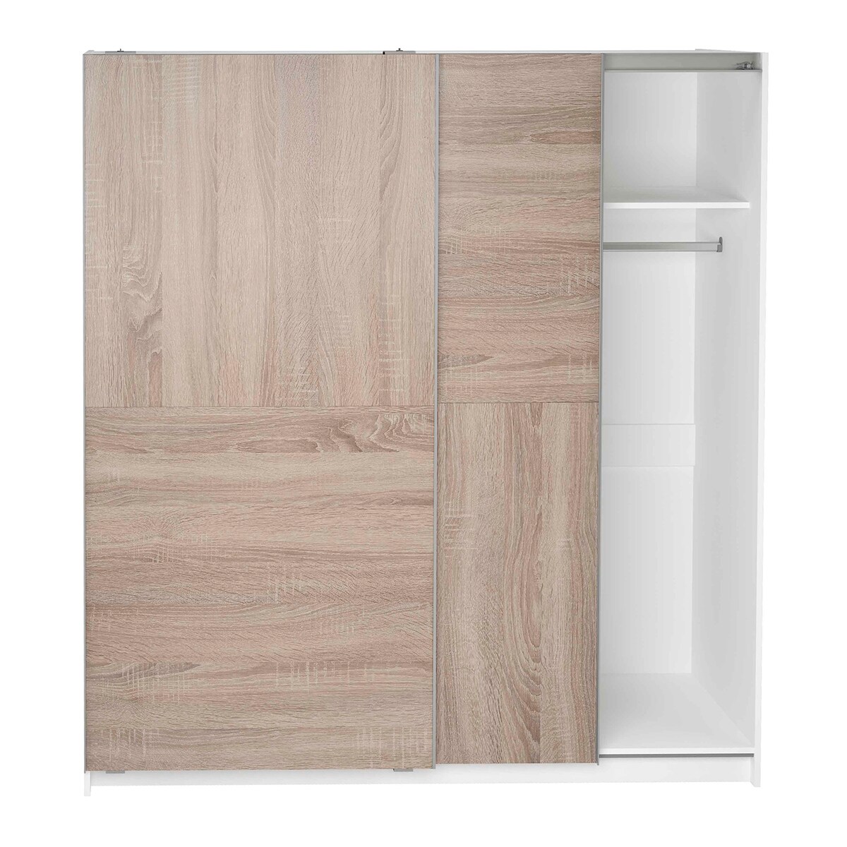 Roupeiro de 2 Portas de Correr Carvalho-4