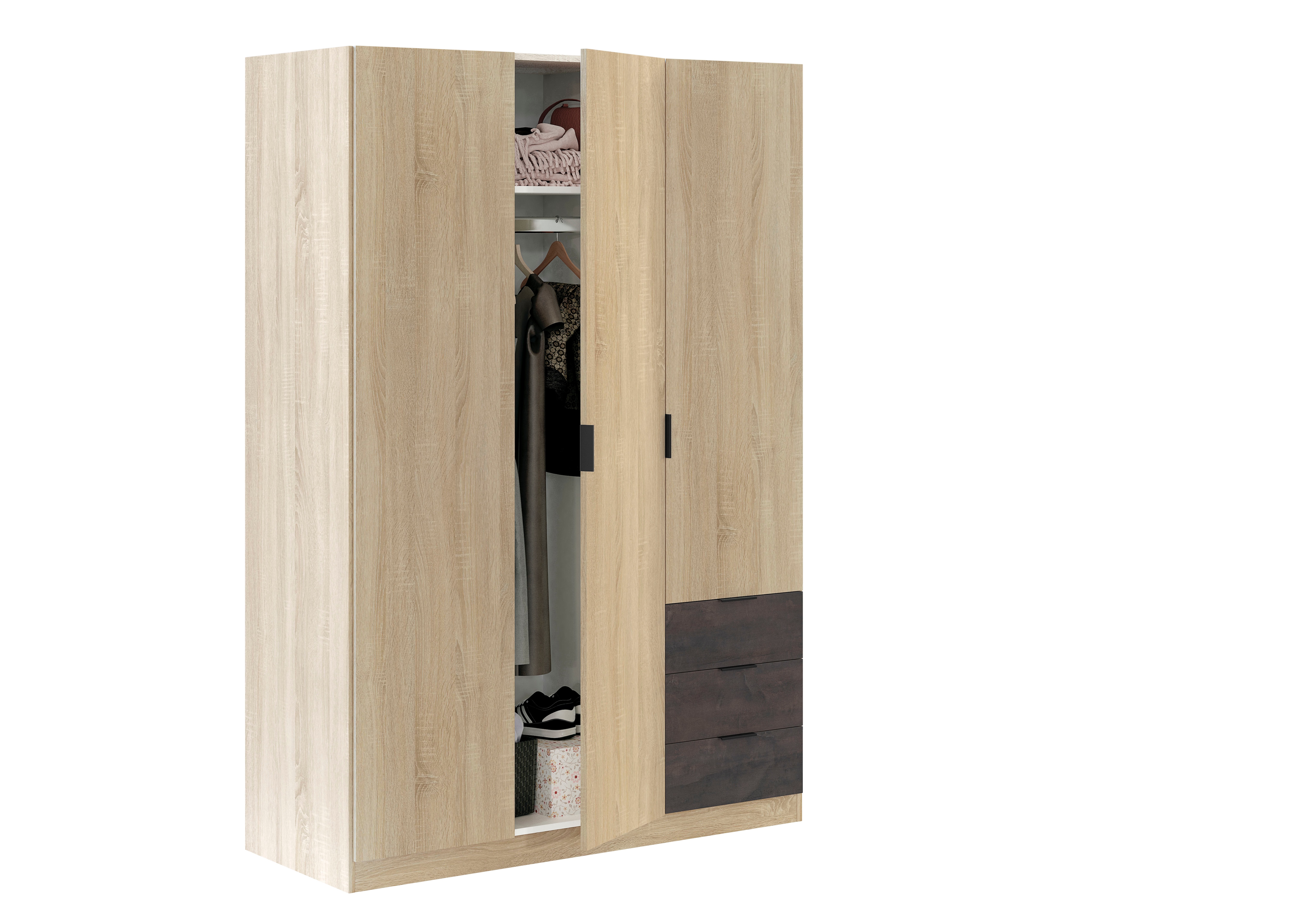 Armario 3 Puertas + 3 Cajones Madera-2