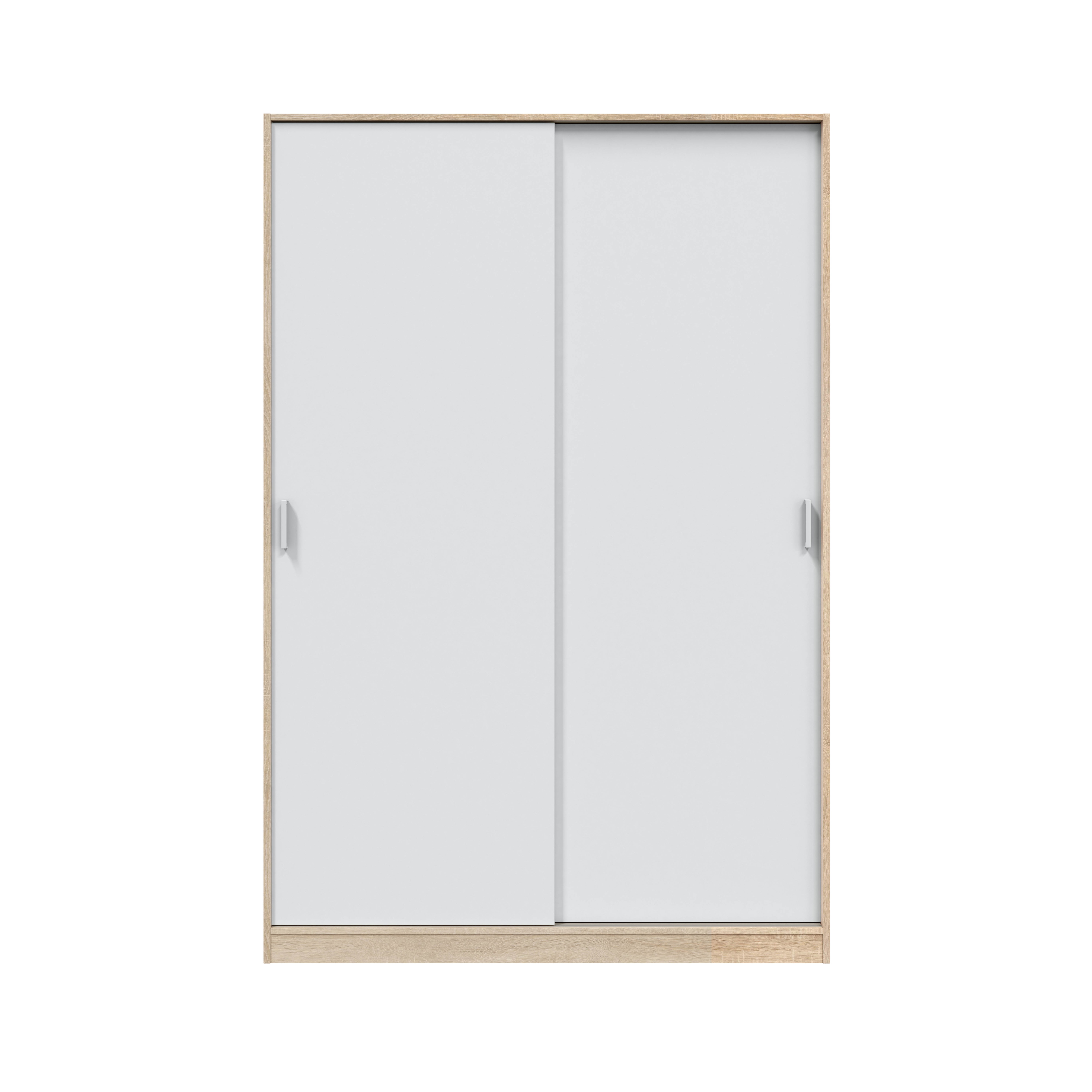Armario 2 Puertas Correderas Blanco / Madera-2