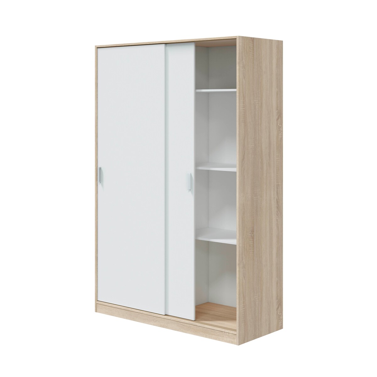 Armario 2 Puertas Correderas Blanco / Madera-5