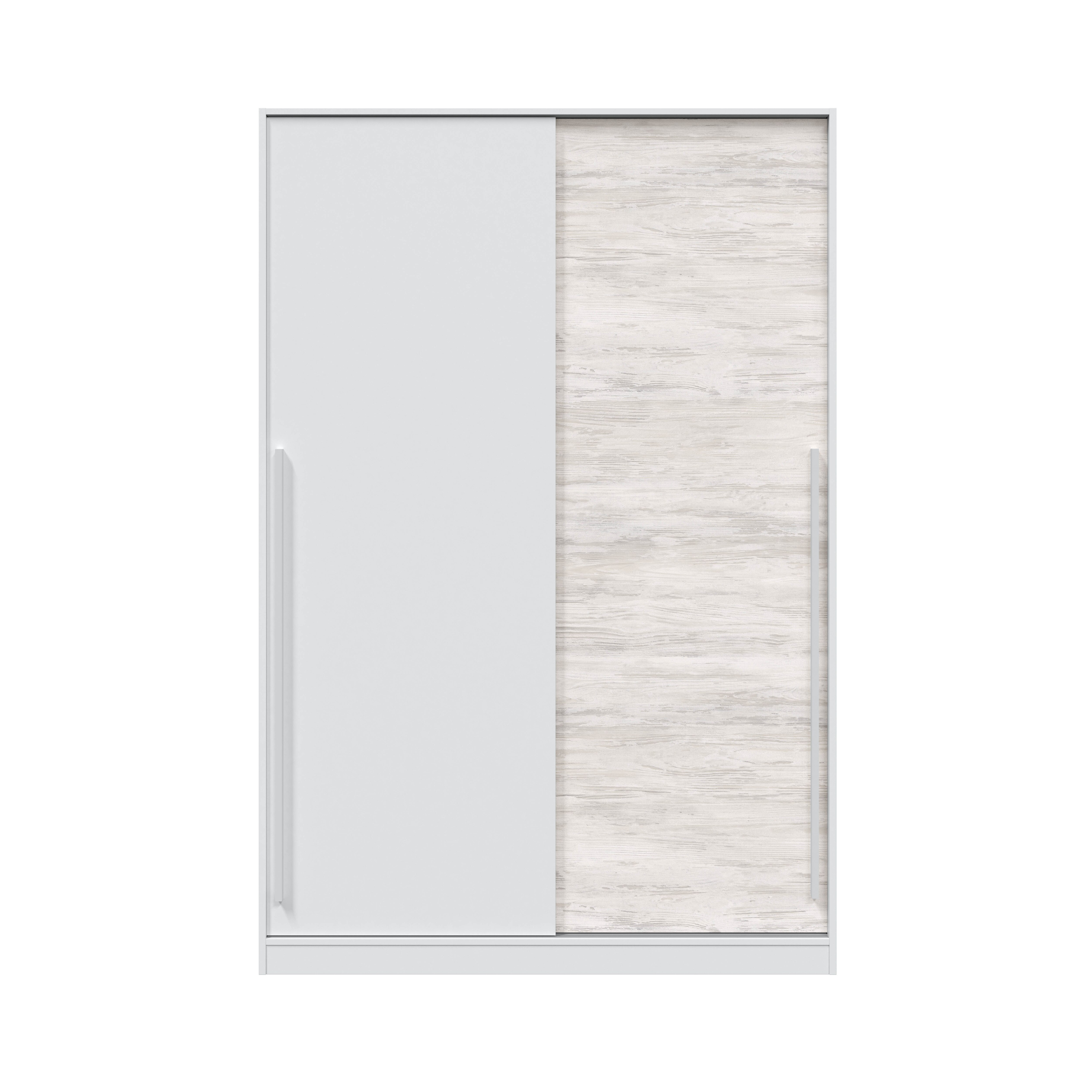 Armario 2 Puertas Correderas Blanco / Blanco roto-2