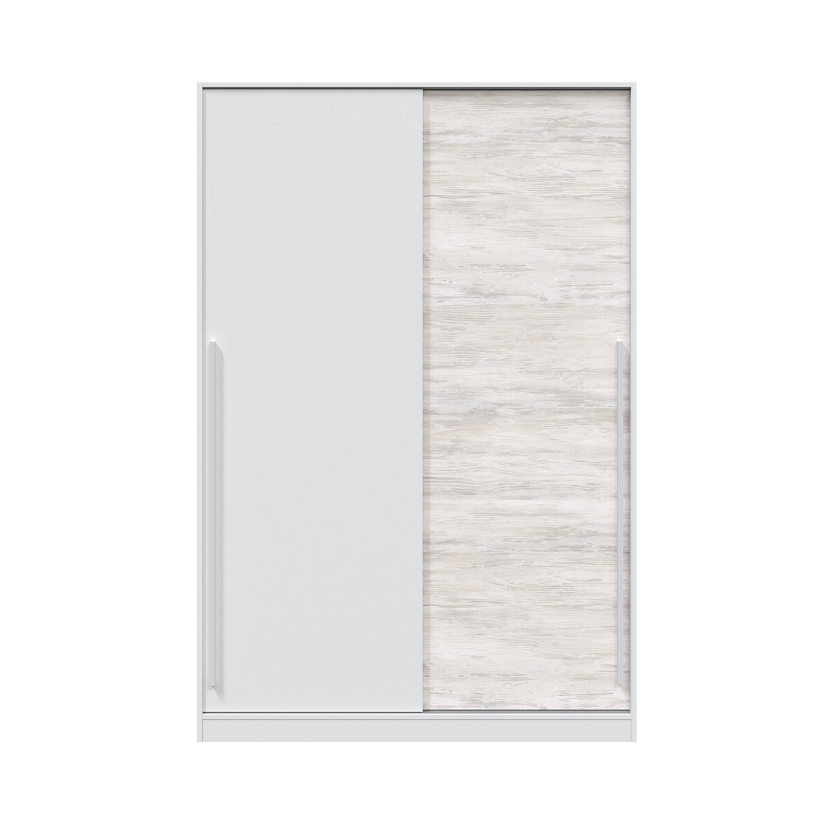 Armario 2 Puertas Correderas Blanco / Blanco roto-2