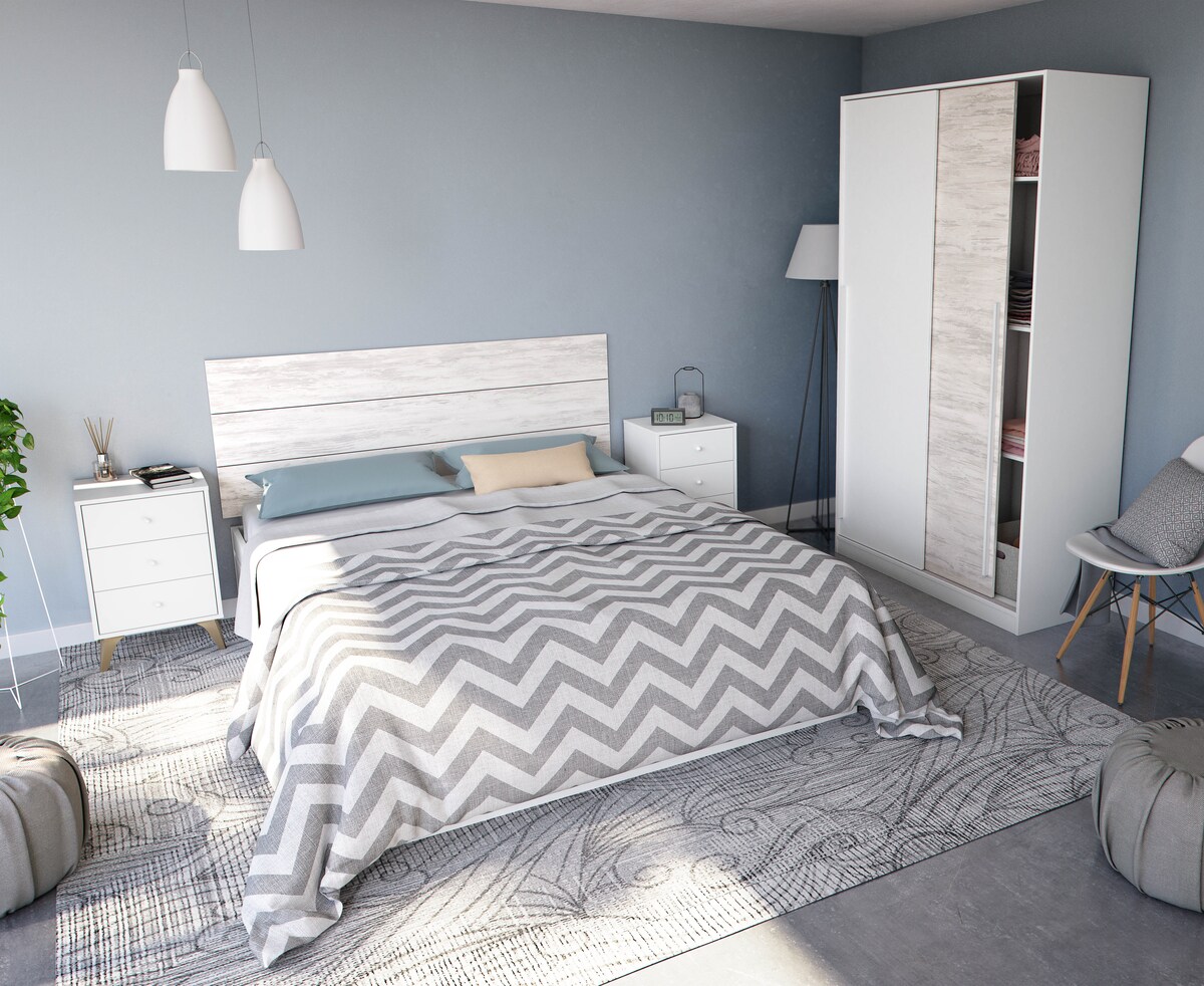 Armario 2 Puertas Correderas Blanco / Blanco roto-5